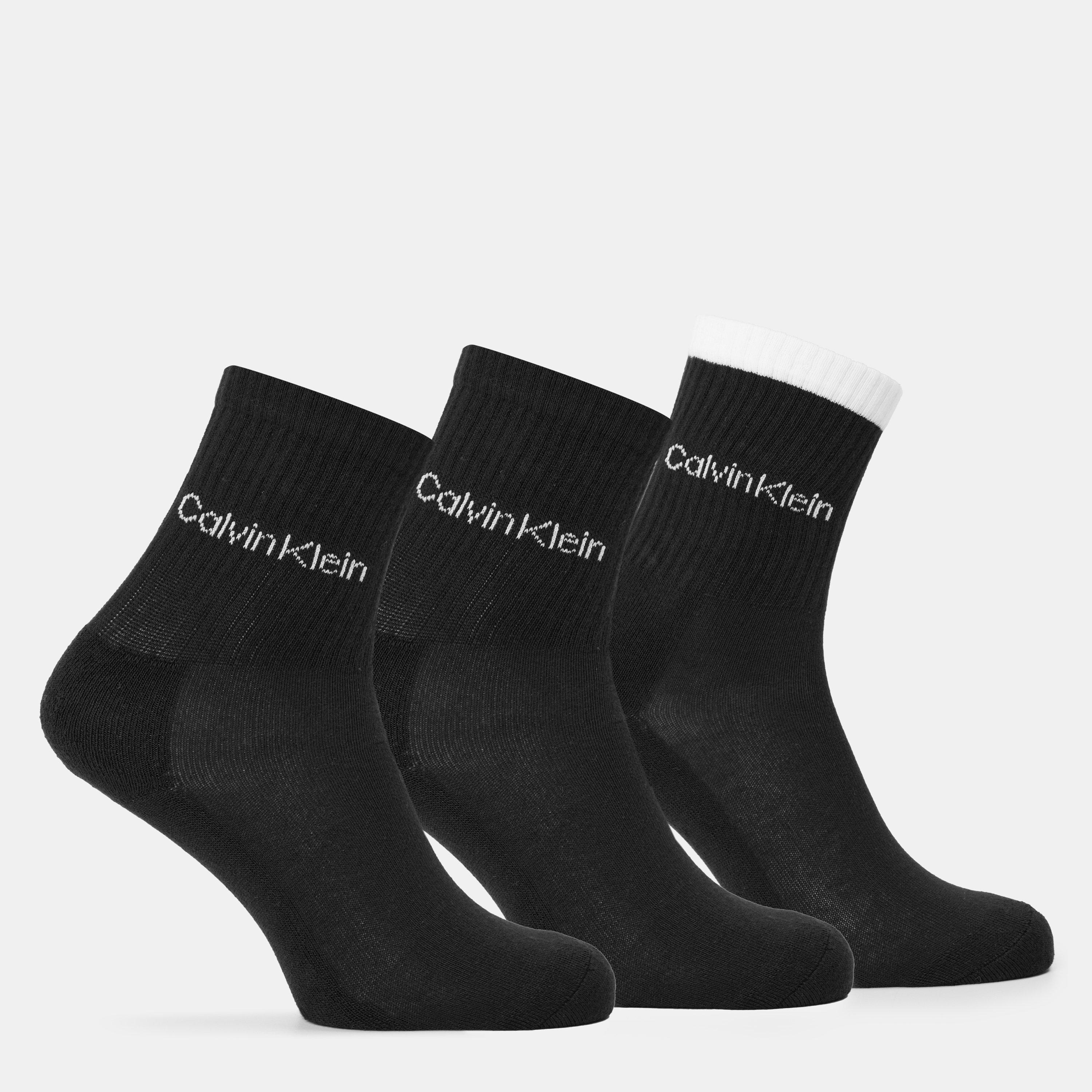 Calvin Klein Women's Ck Logo Crew Socks 3-Pack - Black - Ladies 4-8