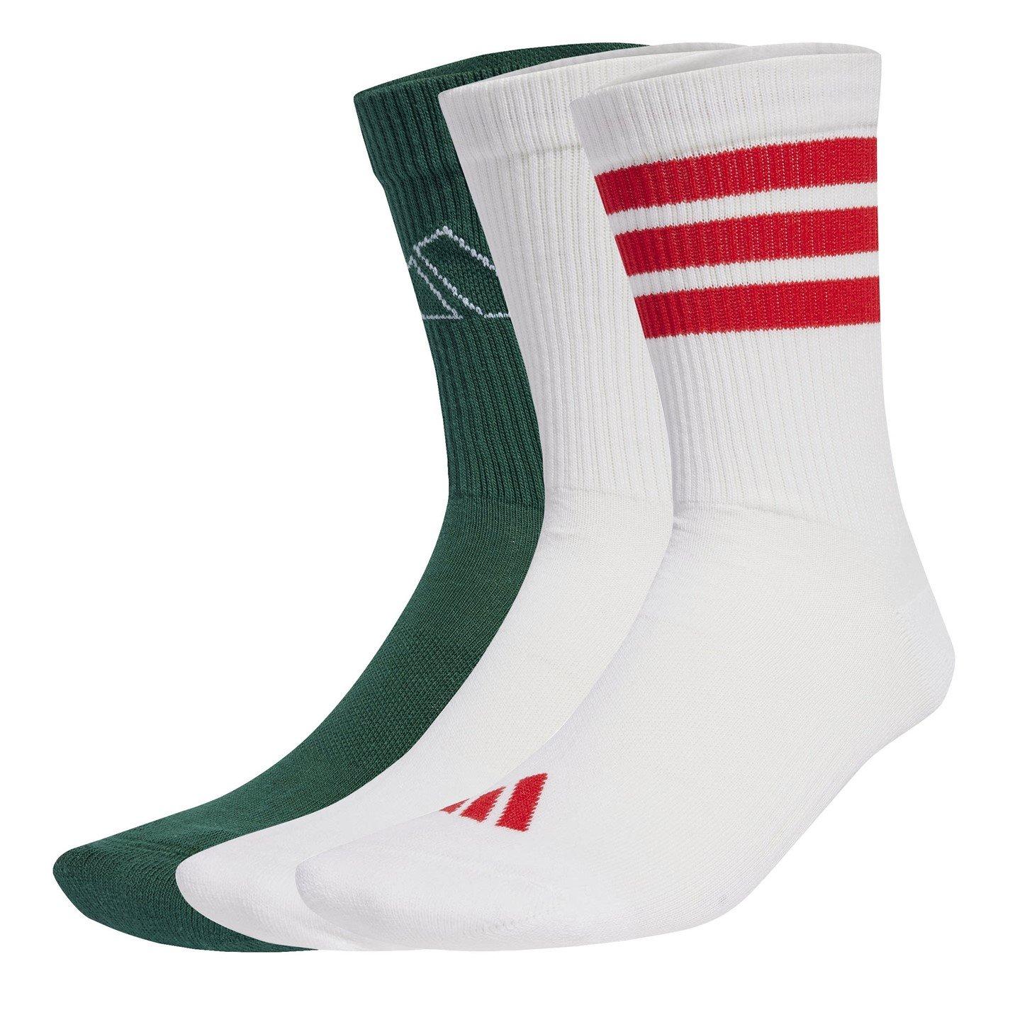 Wht/Wht/PowPlum - adidas - Logo Socks 3 Pairs - 1