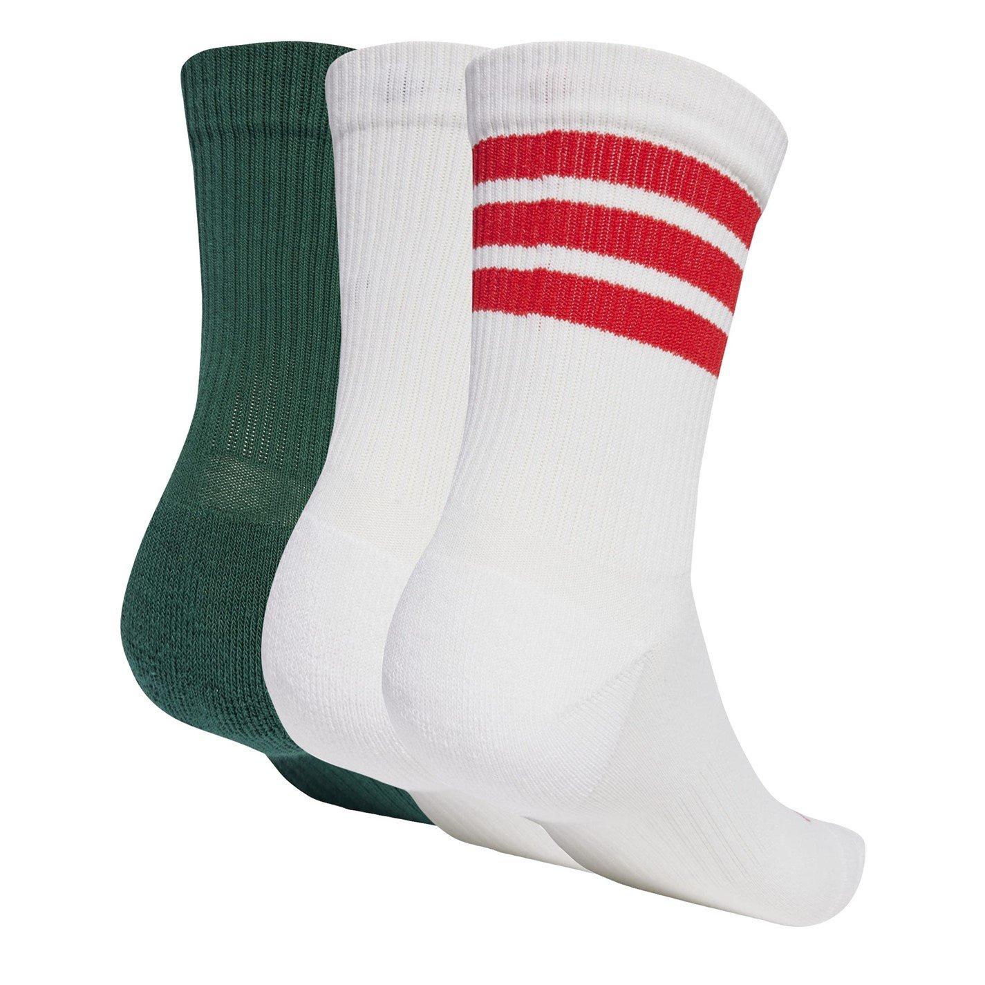 Wht/Wht/PowPlum - adidas - Logo Socks 3 Pairs - 2