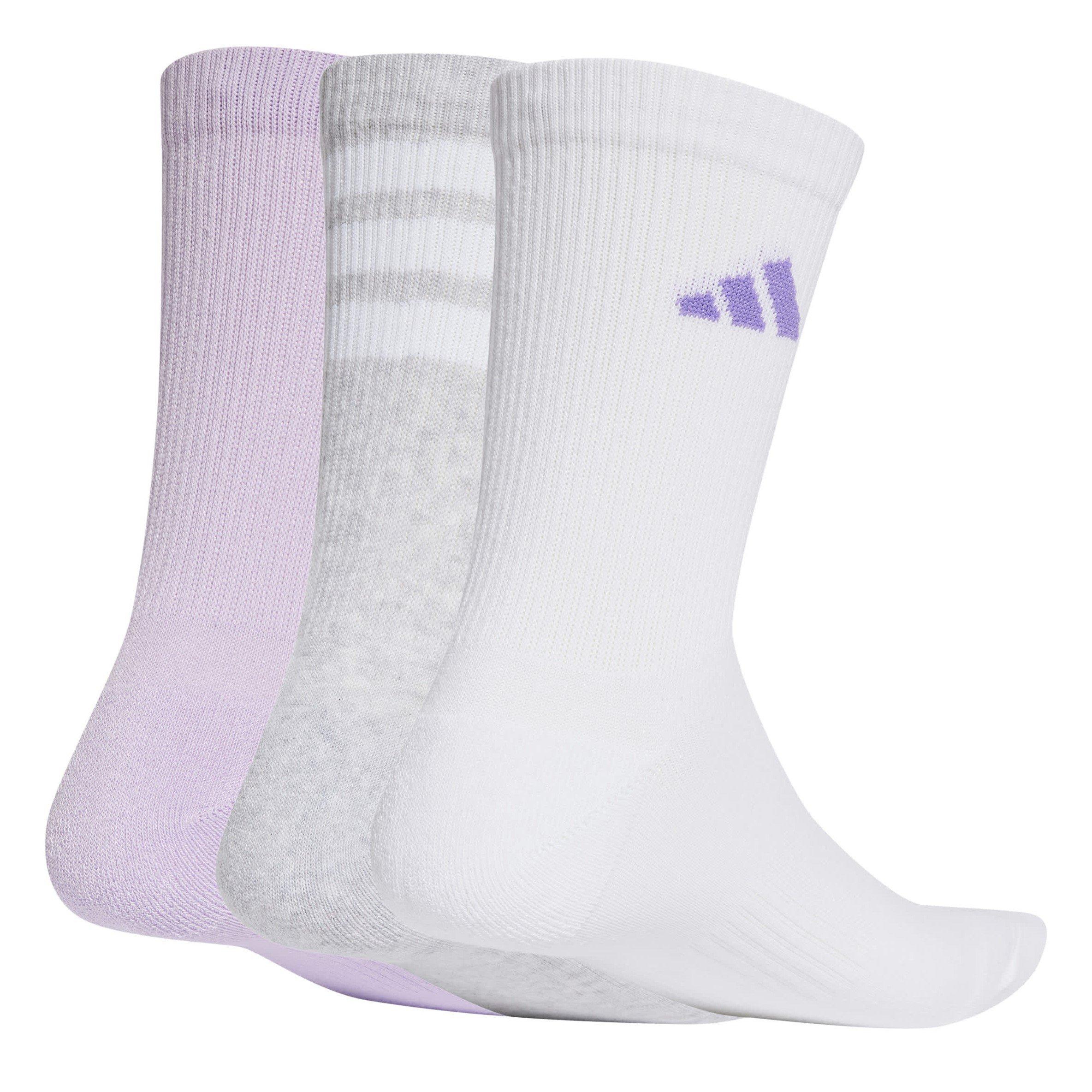 Lt.Grey/Wht/Lav - adidas - adidas Logo Socks 3 Pairs - 2
