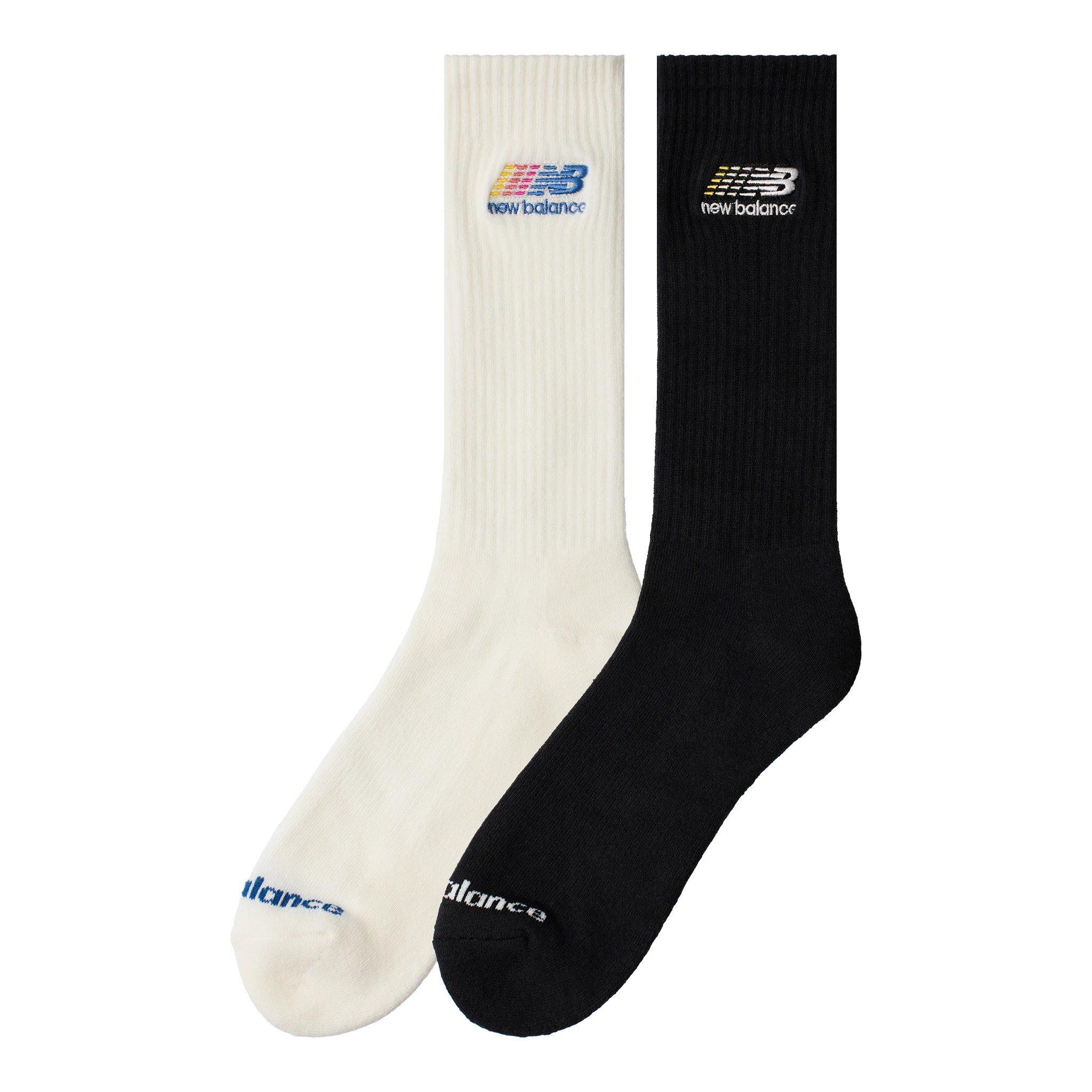 Multi - New Balance - Multi Color Logo Crew Socks 2 Pairs - 2