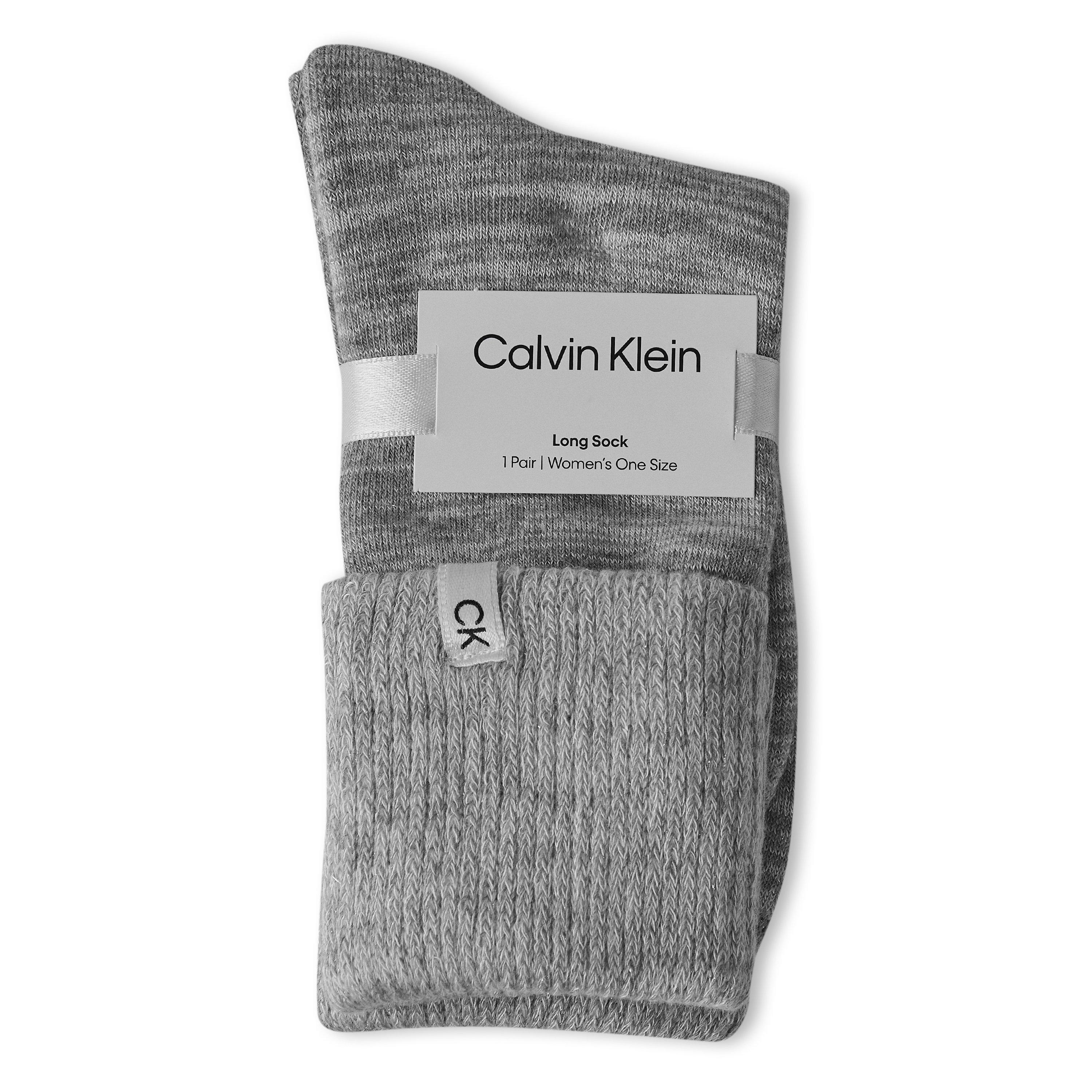 Grau - Calvin Klein - Women's Logo Crew Socks - 1