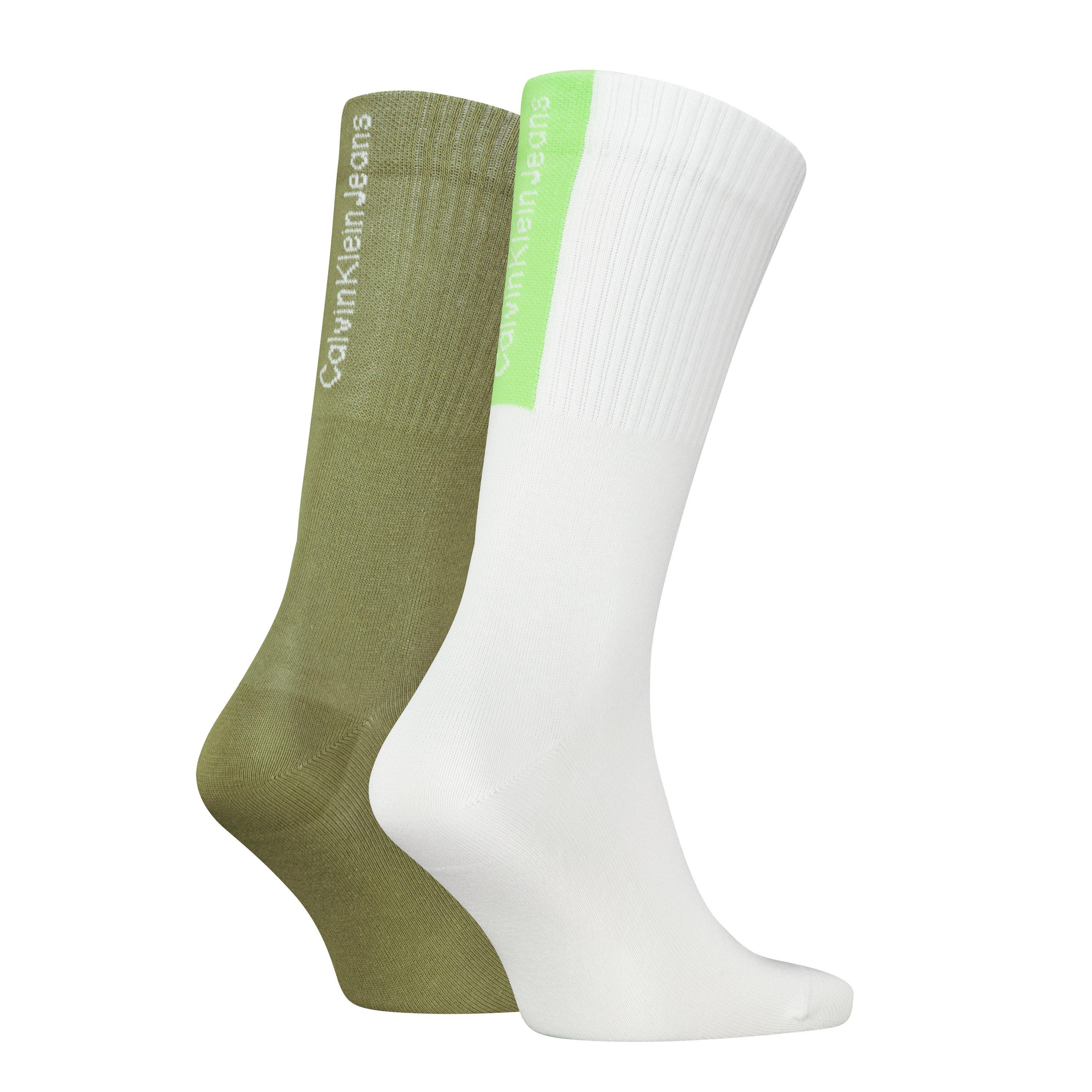 Lime/Green - Calvin Klein - 2 Pack Of Contrast Tube Socks - 2