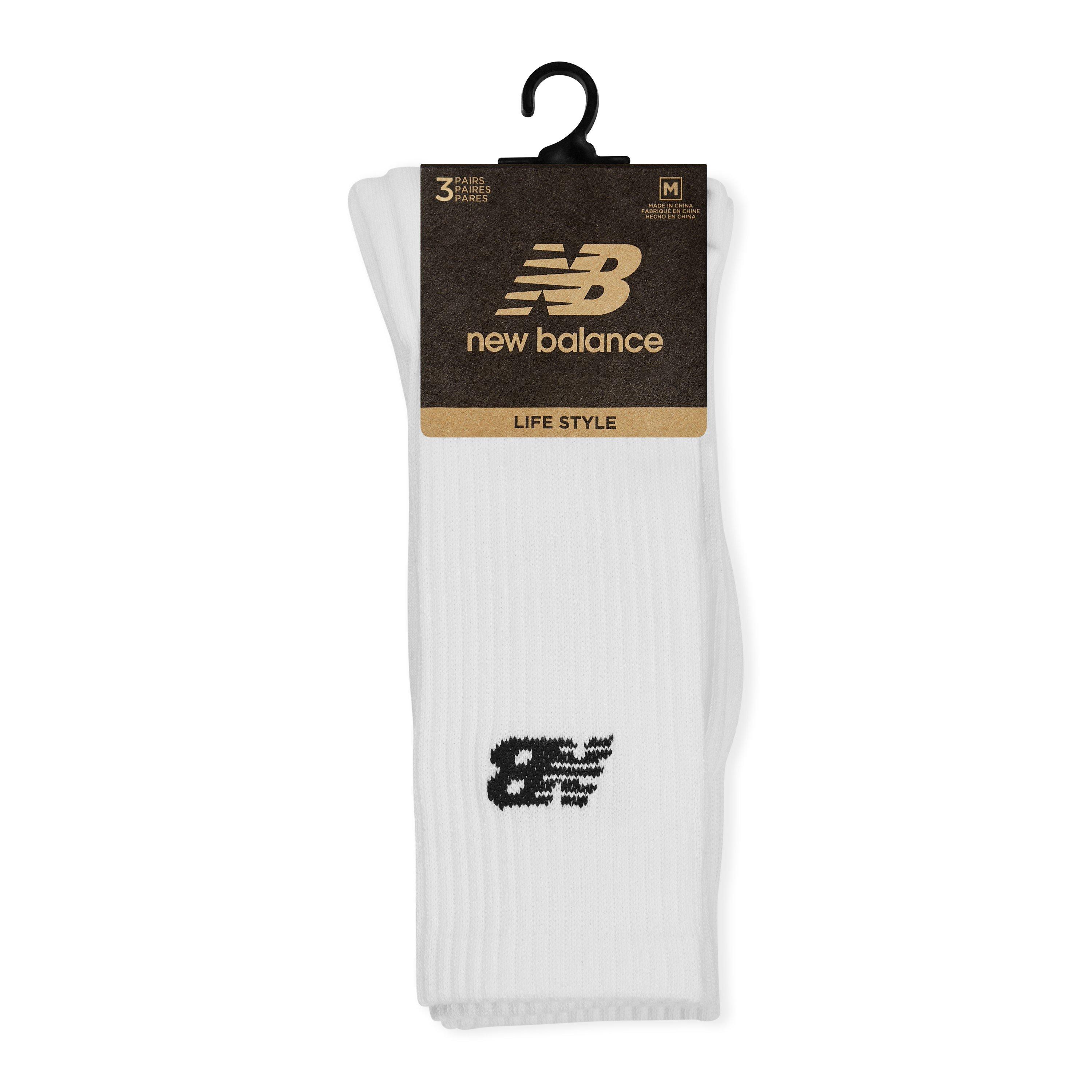 New Balance  Everyday Crew Socks 3-Pack Adults - White - 4.5-6.5(S)