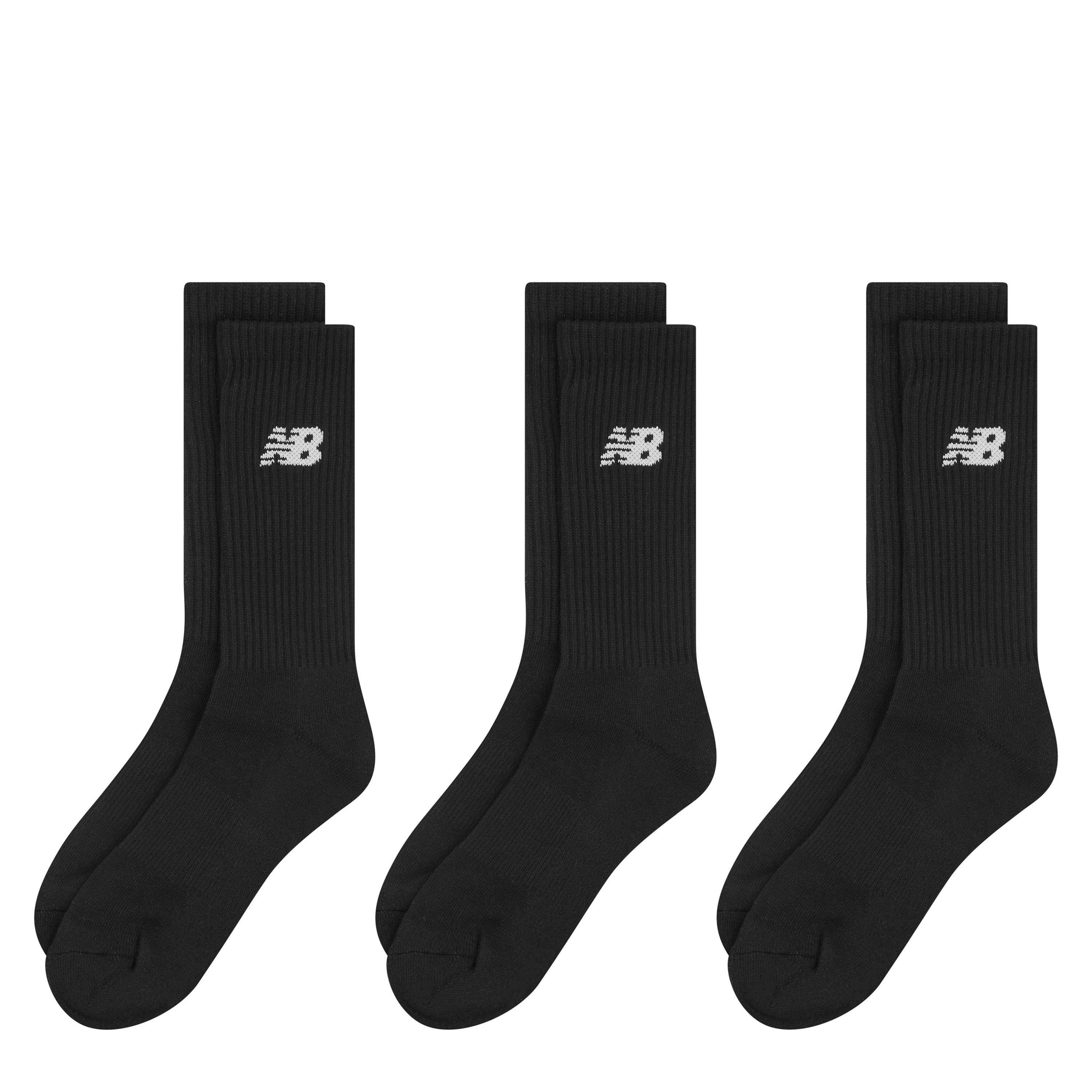 New Balance  Everyday Crew Socks 3-Pack Adults - Black - 9-11(L)