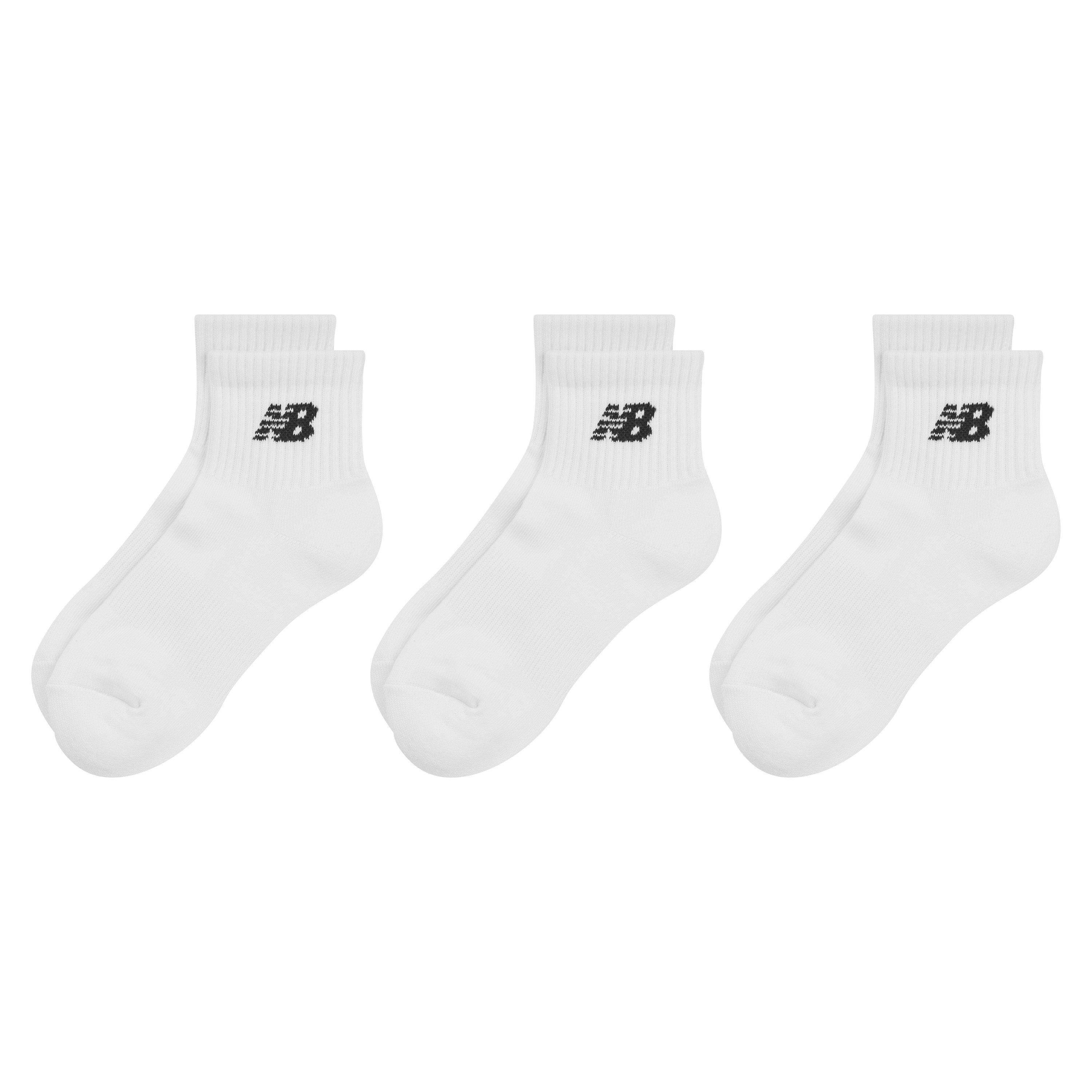 New Balance  Everyday Ankle Socks 3-Pack Adults - White - 2-4(XS)