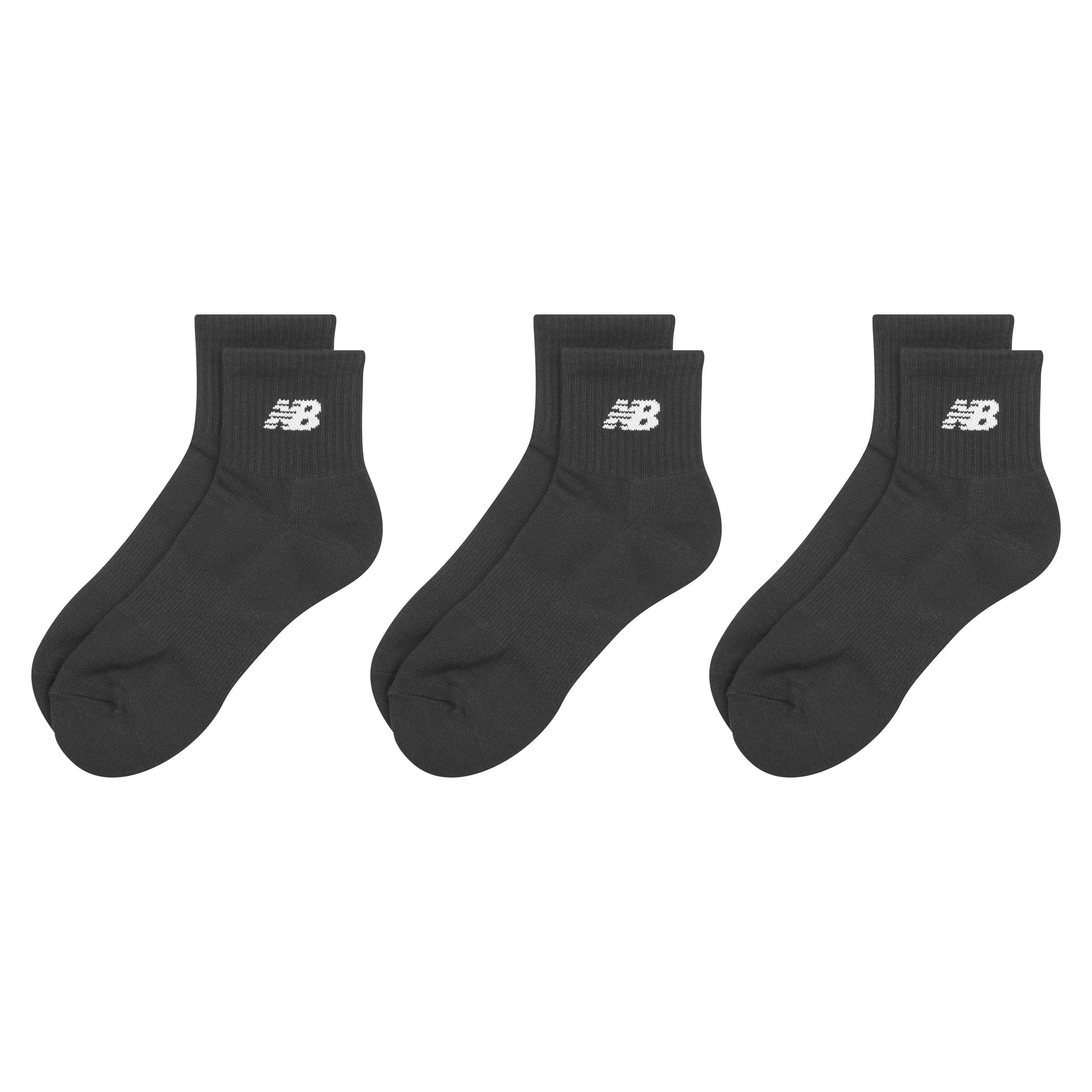 New Balance  Everyday Ankle Socks 3-Pack Adults - Black - 2-4(XS)