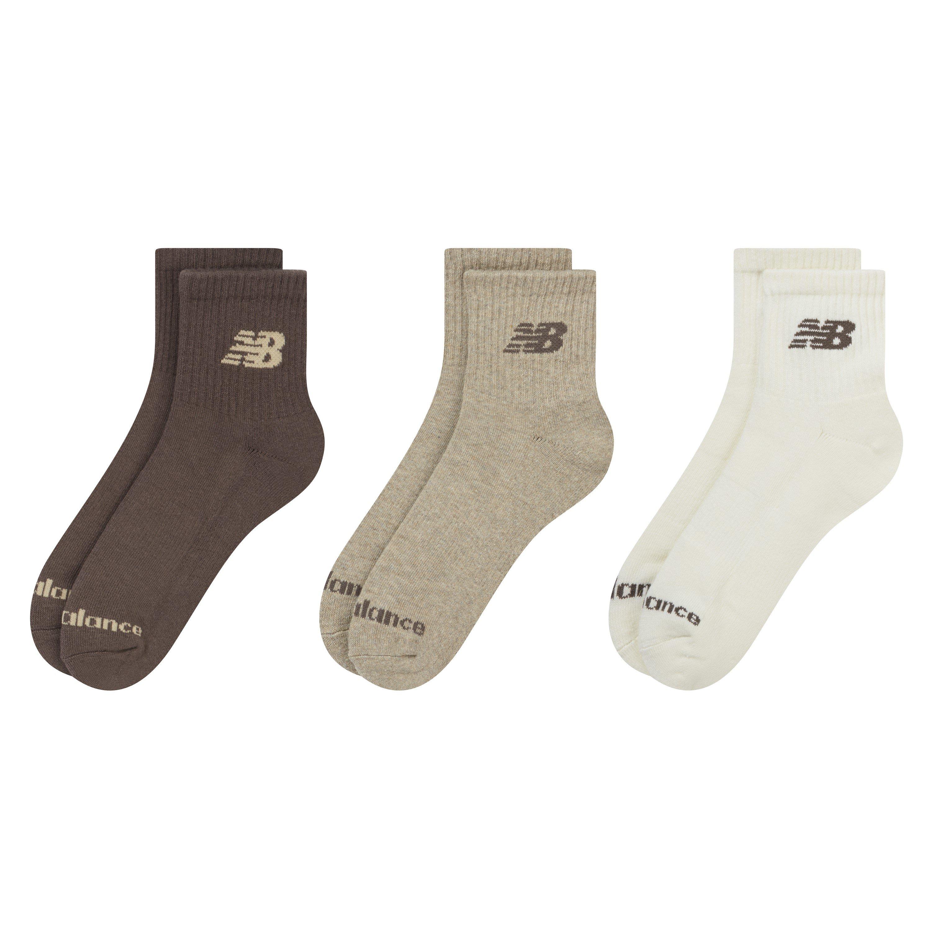 New Balance  Everyday Ankle Socks 3-Pack Adults - Earth Tones - 4.5-6.5(S)