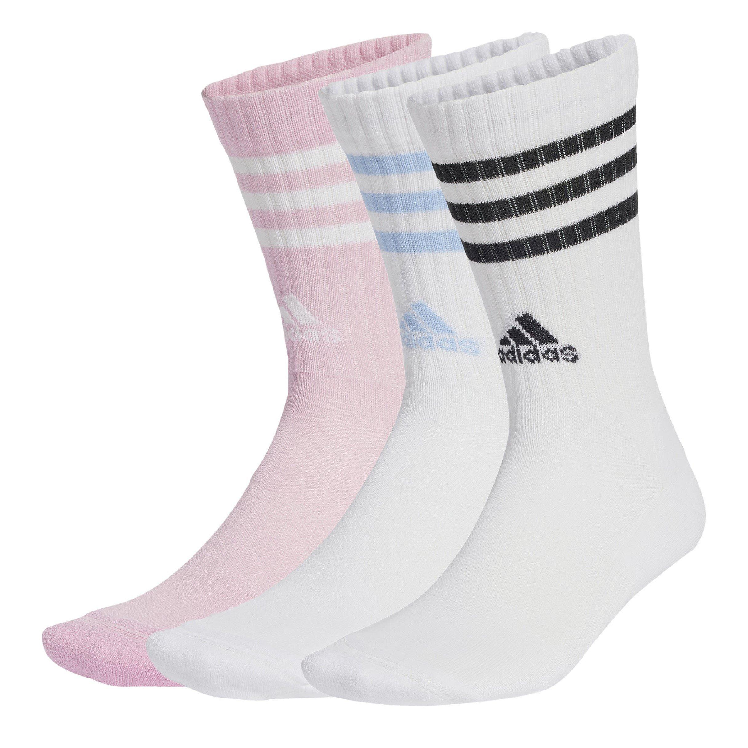 Blc/Bleu/Noir - adidas - 3-Stripes Cushioned Crew Socks 3-Pack Womens - 1