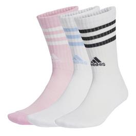 adidas 3 Stripes Cushioned Crew Socks 3 Pack Womens