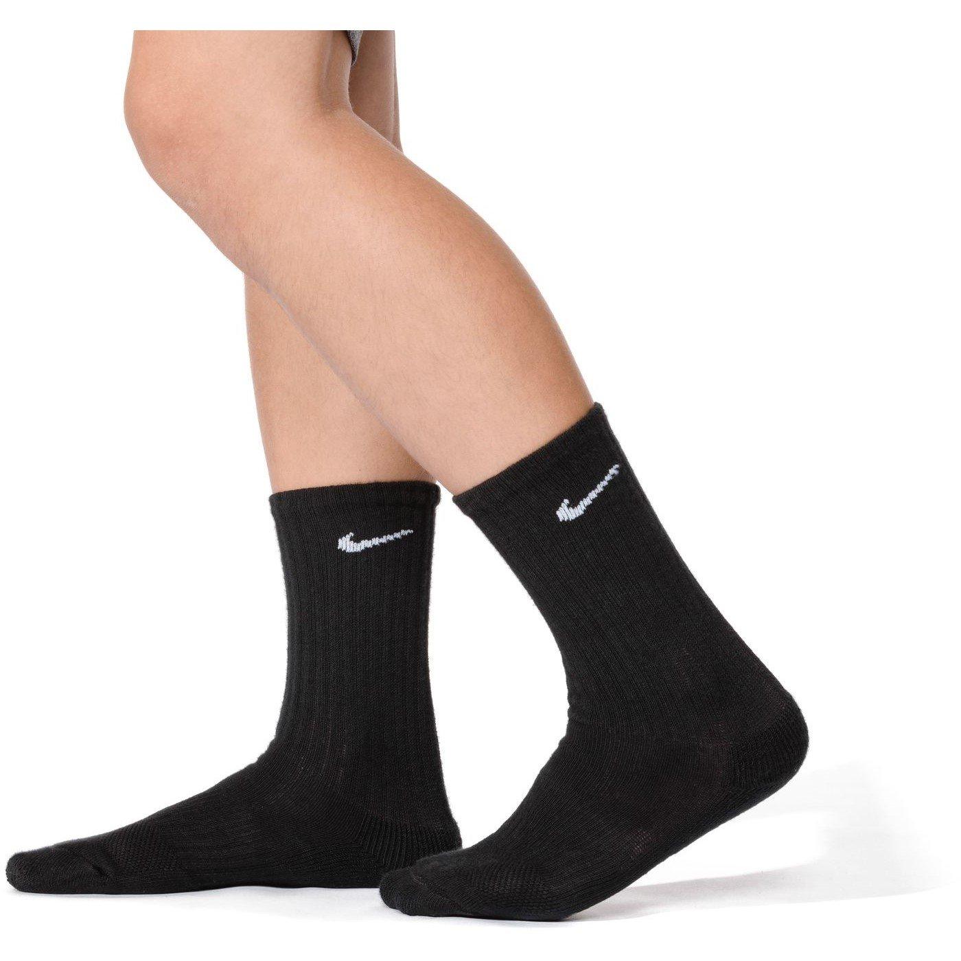 Black/White - Nike - Everyday Juniors Cushioned Crew Socks 6 Pairs - 2