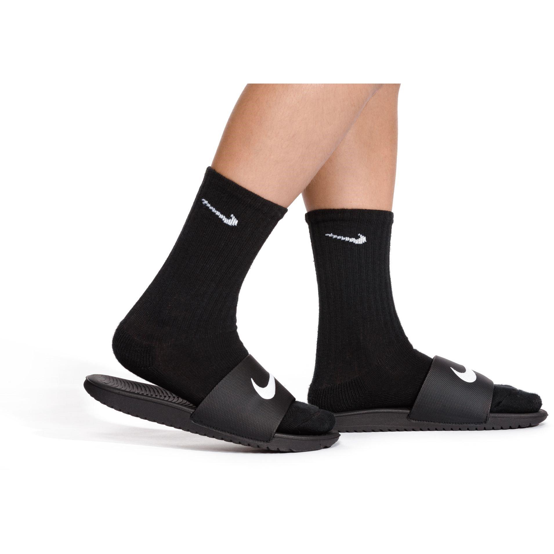 Black/White - Nike - Everyday Juniors Cushioned Crew Socks 6 Pairs - 11