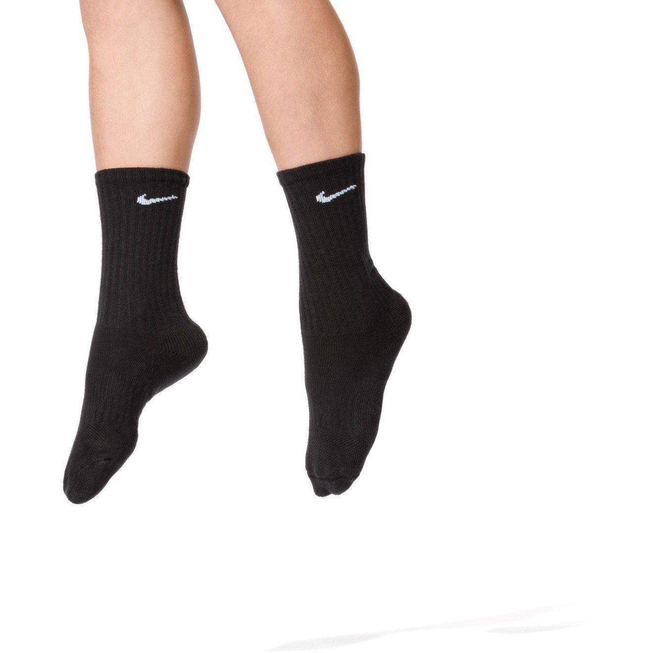 Black/White - Nike - Everyday Juniors Cushioned Crew Socks 6 Pairs - 13