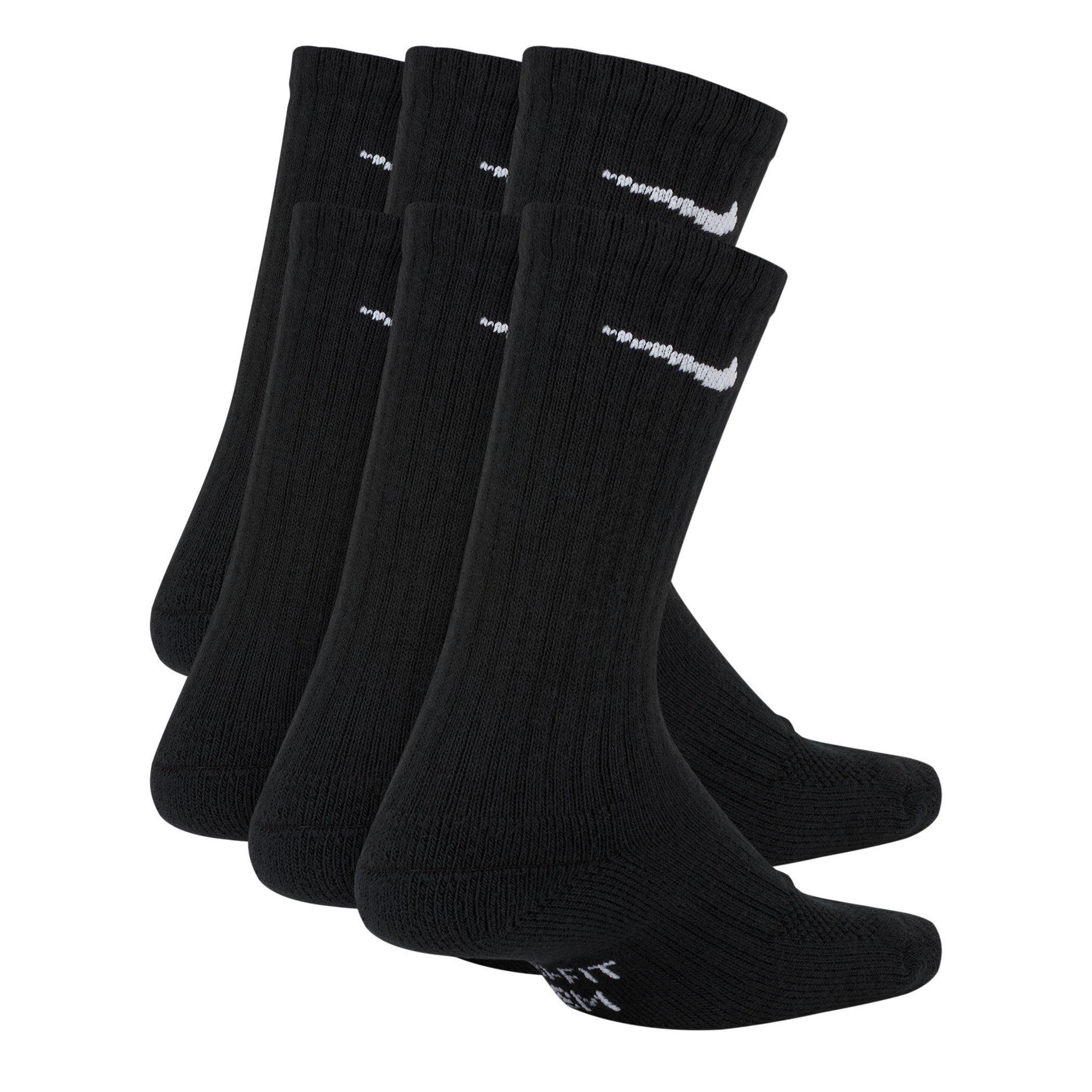Black/White - Nike - Everyday Juniors Cushioned Crew Socks 6 Pairs - 3