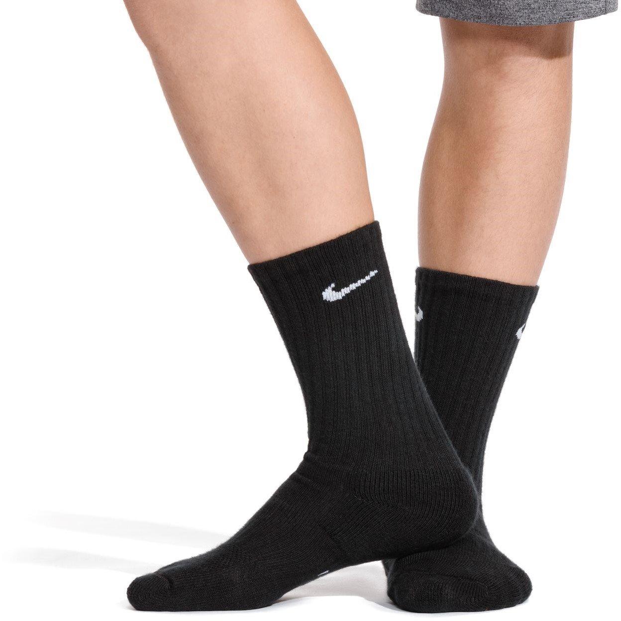 Black/White - Nike - Everyday Juniors Cushioned Crew Socks 6 Pairs - 7