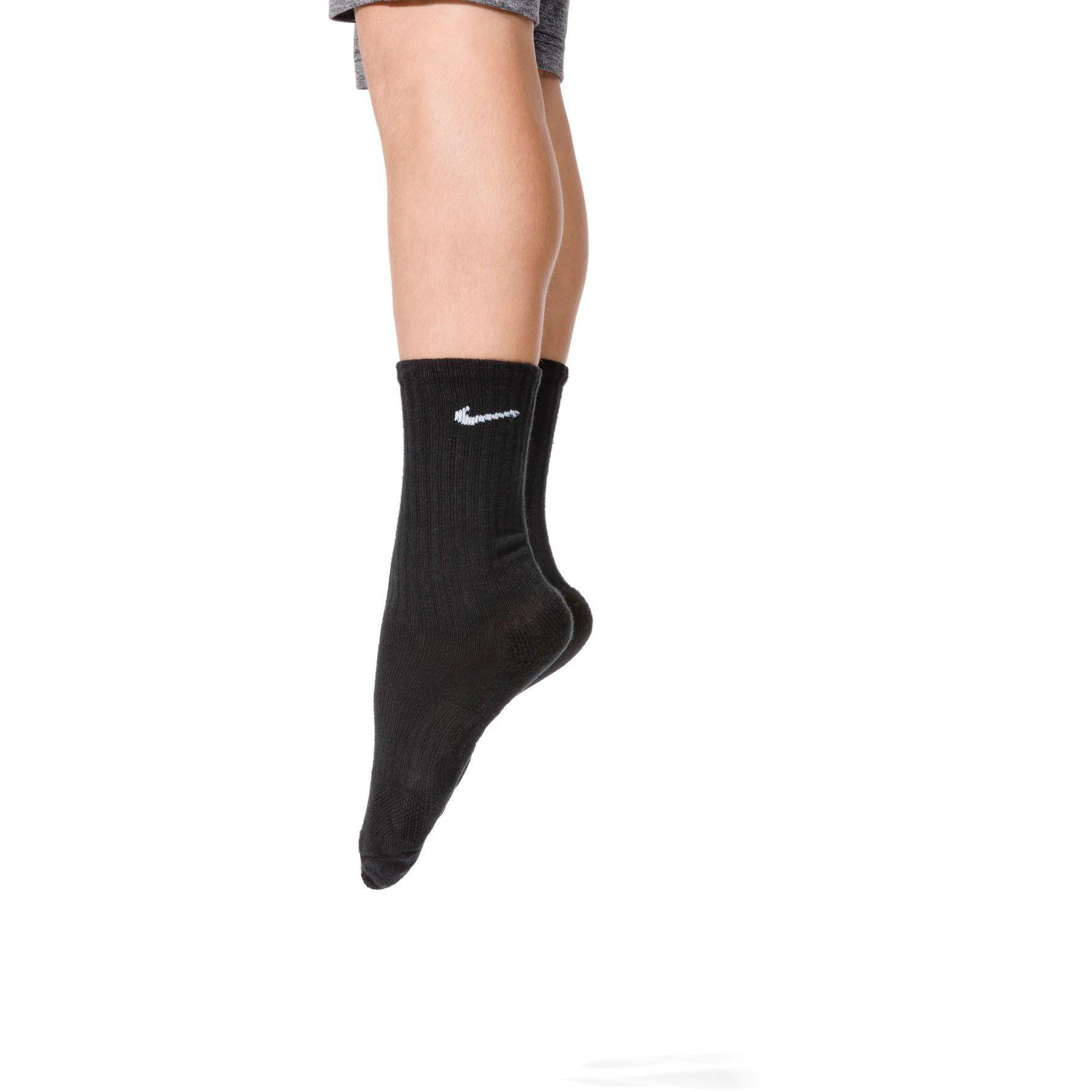 Black/White - Nike - Everyday Juniors Cushioned Crew Socks 6 Pairs - 8