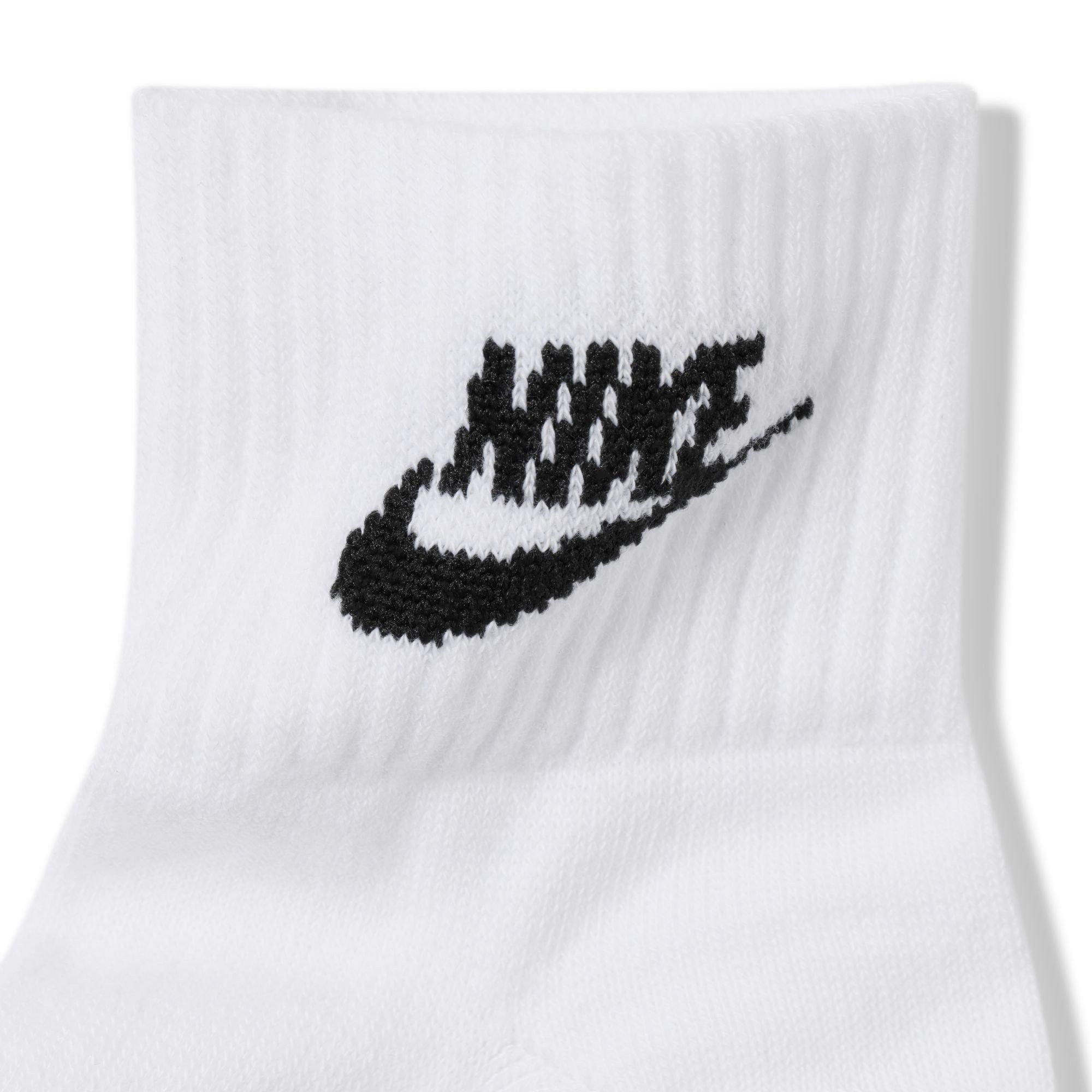 White/Black - Nike - Everyday Essential Adults Ankle Socks 3 Pairs - 2