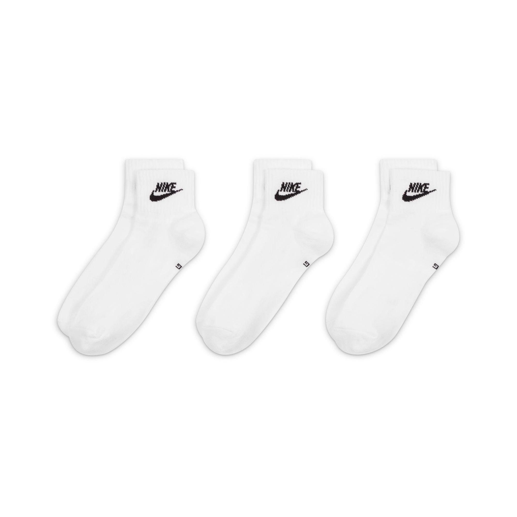 White/Black - Nike - Everyday Essential Adults Ankle Socks 3 Pairs - 4