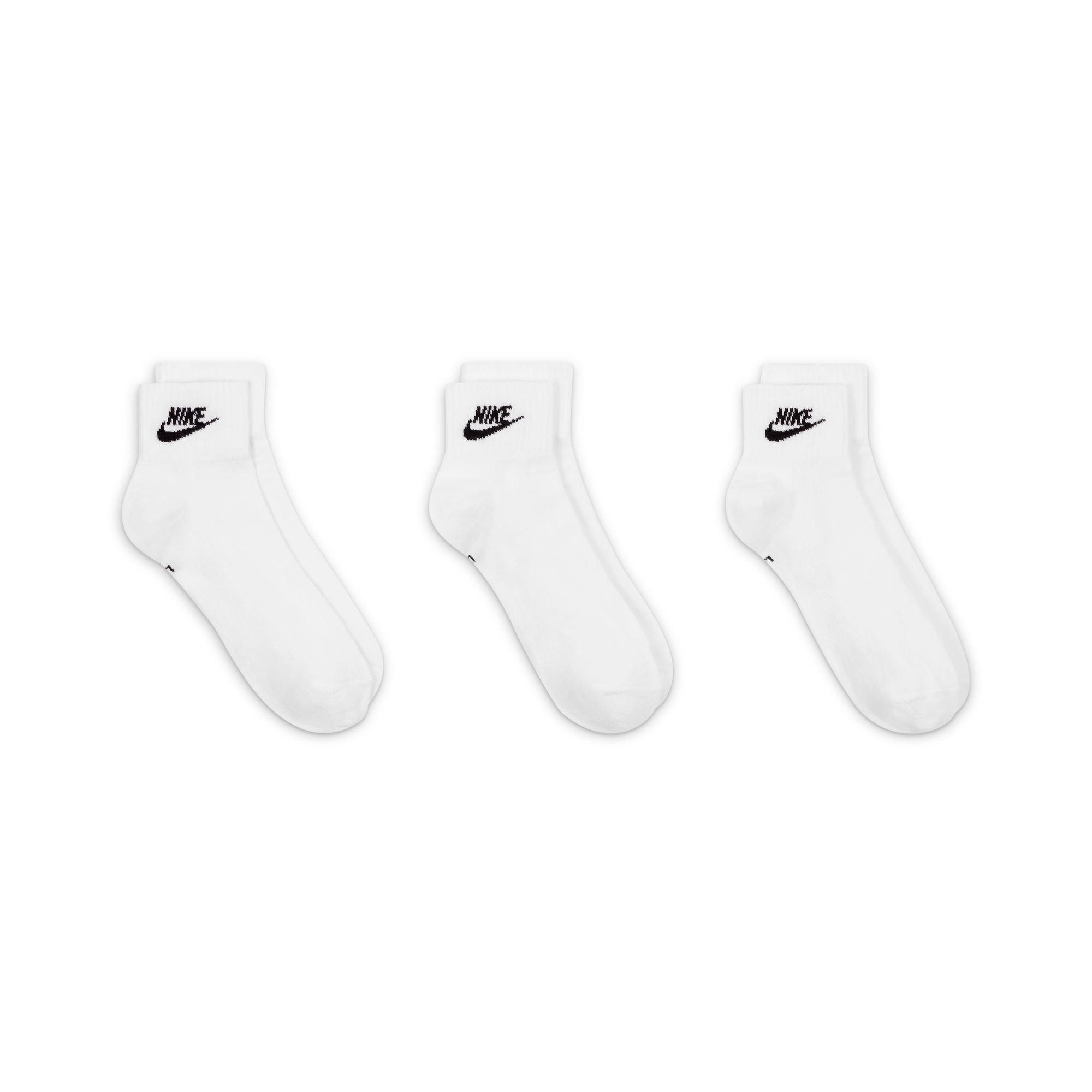 White/Black - Nike - Everyday Essential Adults Ankle Socks 3 Pairs - 5