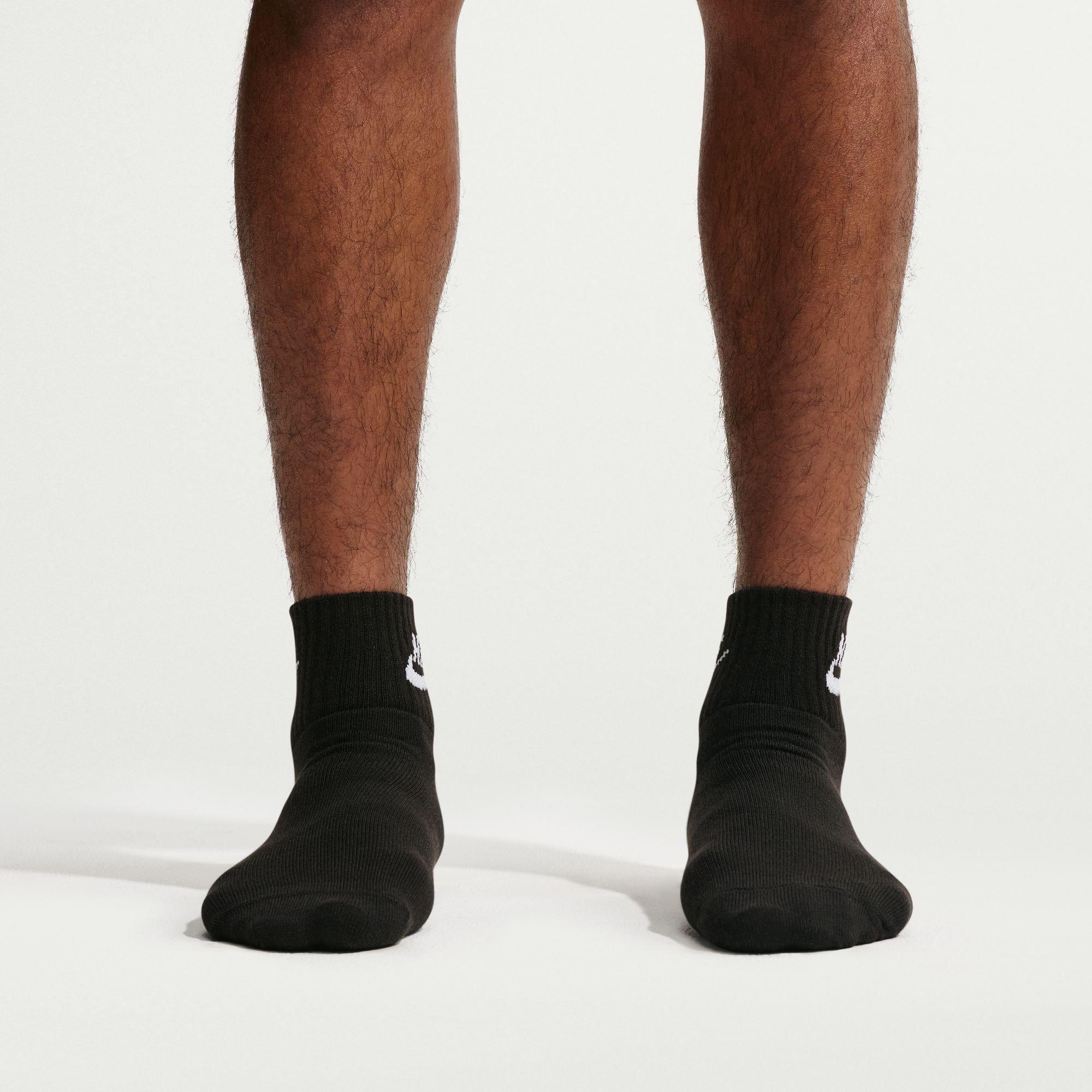 Black/White - Nike - Everyday Essential Adults Ankle Socks 3 Pairs - 5
