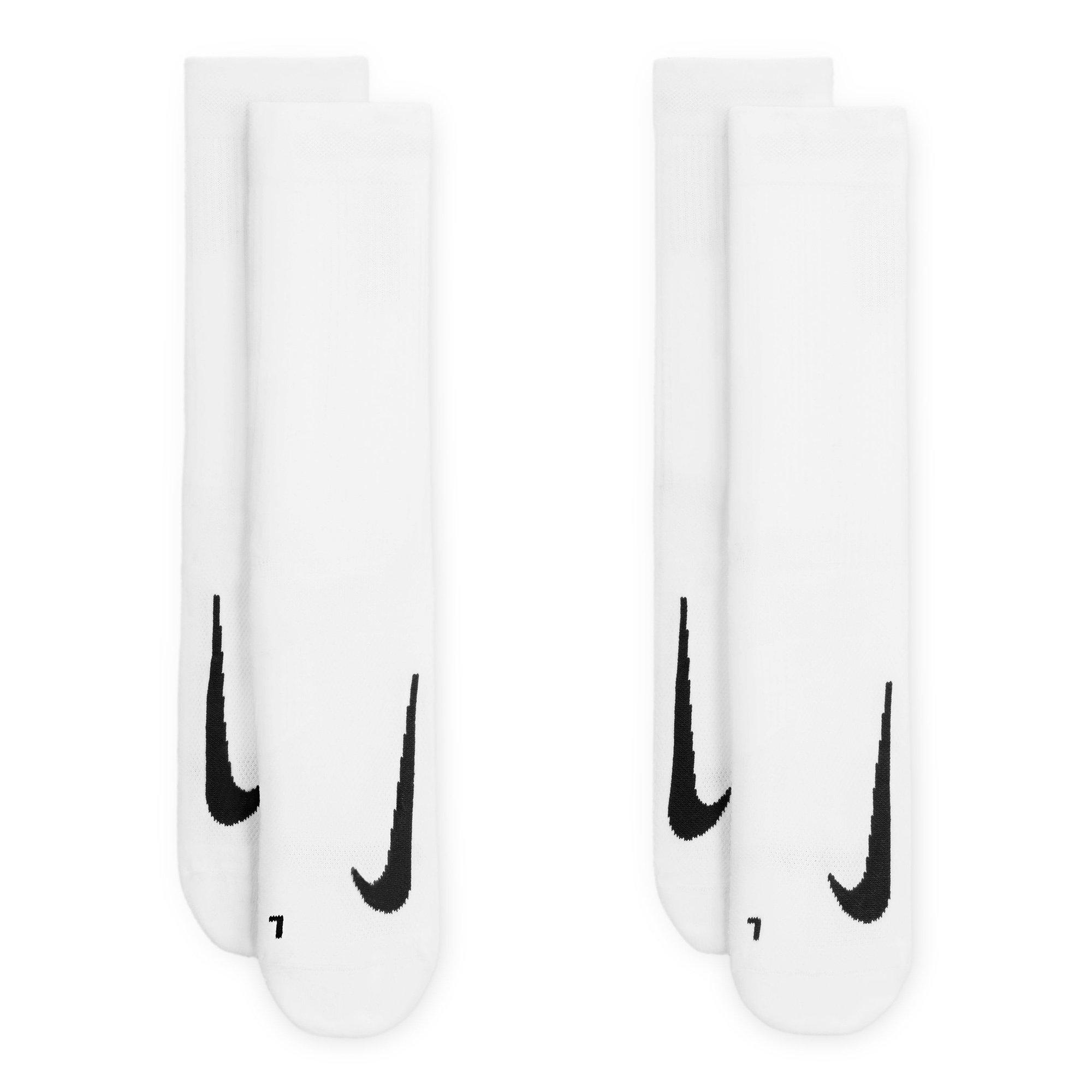 White/Black - Nike - Multiplier Adults Crew Socks 2 Pairs - 4