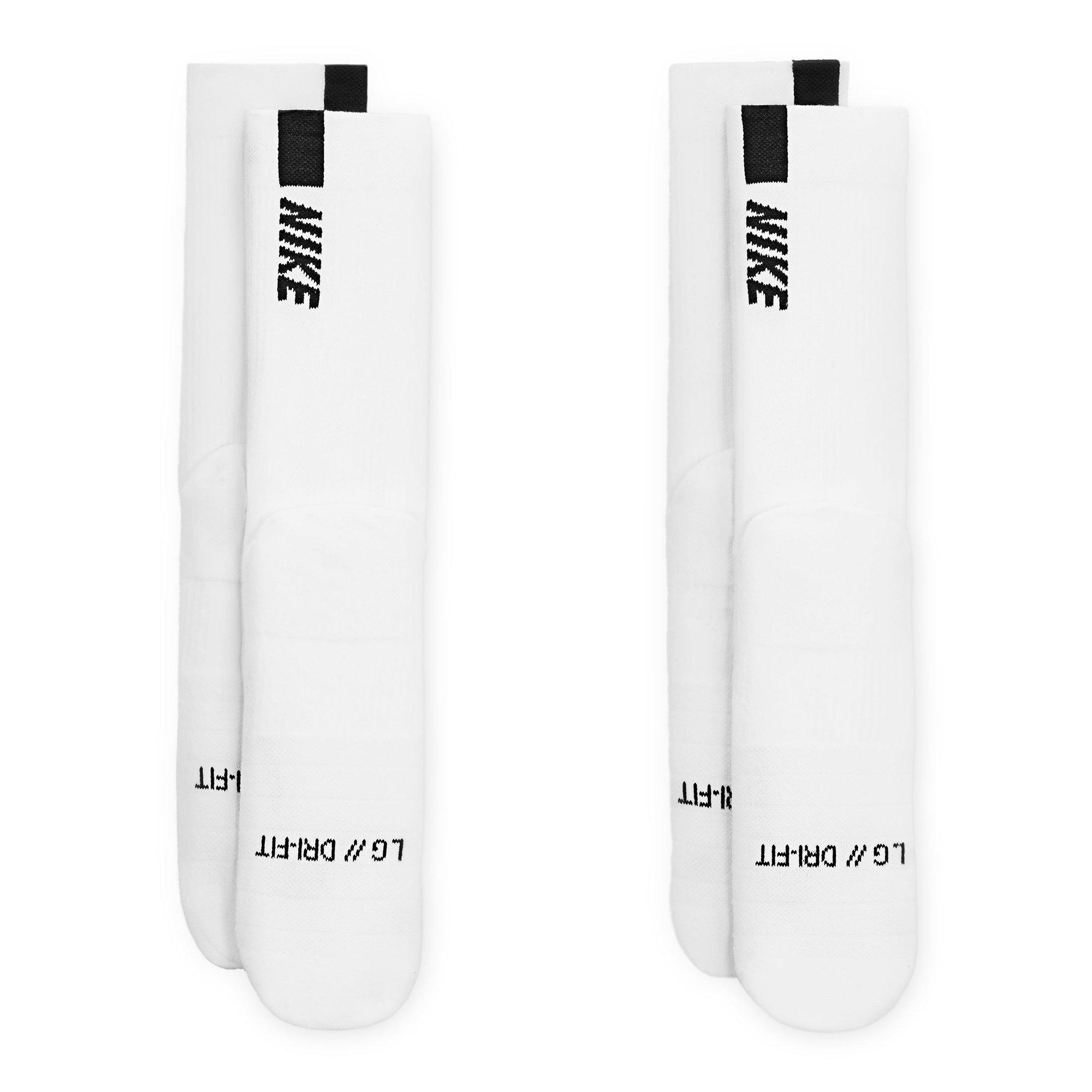 White/Black - Nike - Multiplier Adults Crew Socks 2 Pairs - 5