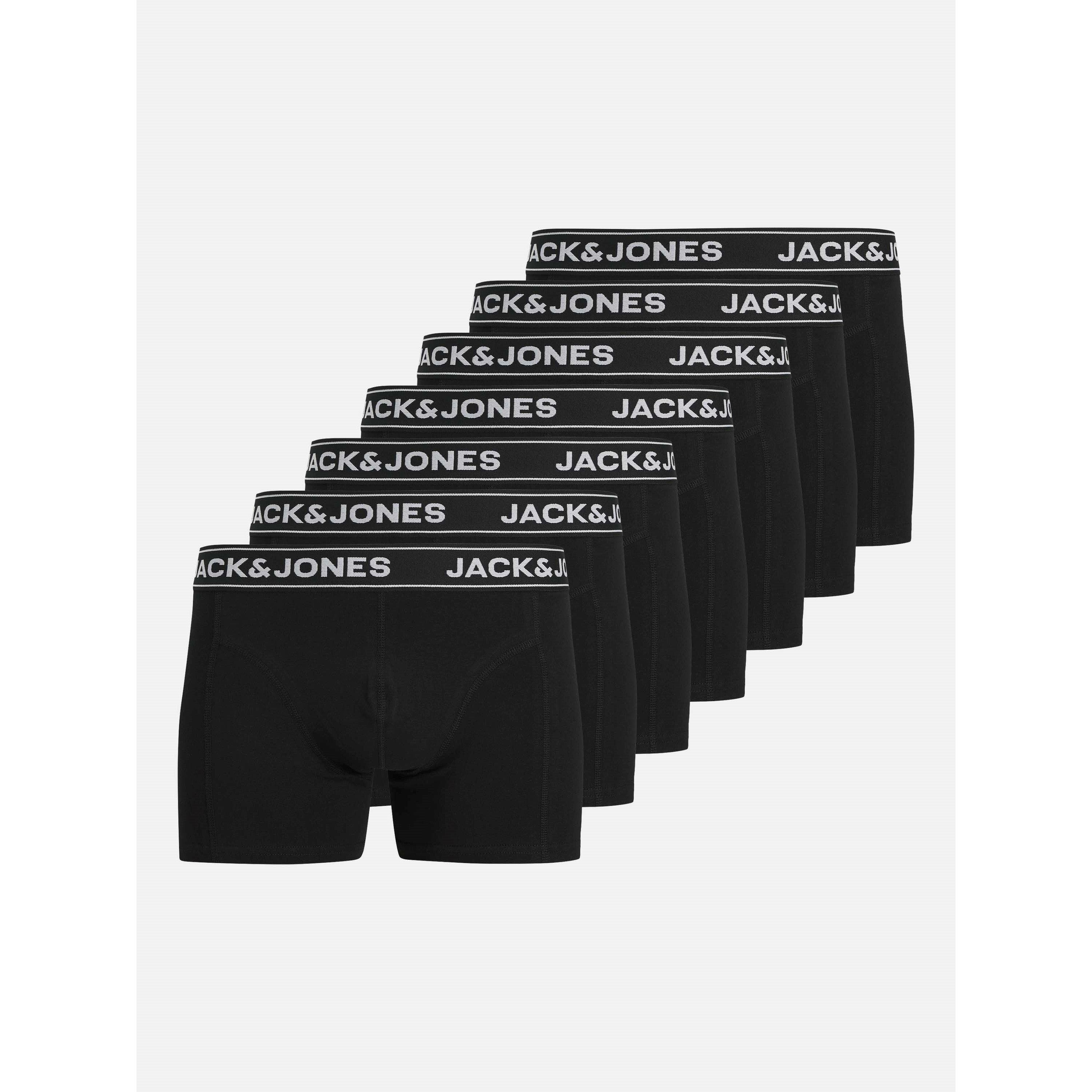 Jack And Jones Men's Jones 7-Pack Boxer Trunk - Black - Large
