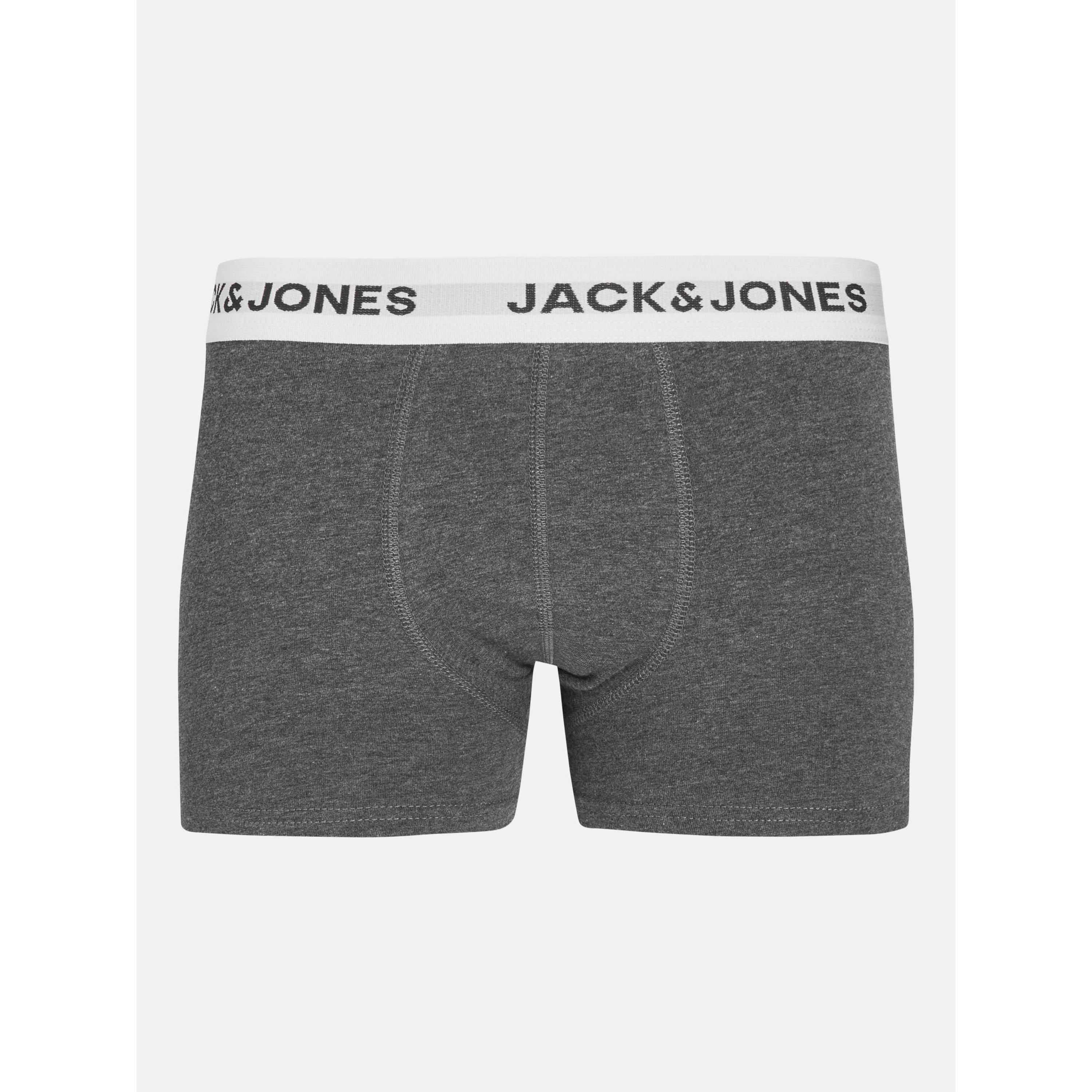 Black - Jack and Jones - White Waistband 5 Pack Boxer Trunks Junior Boys - 2