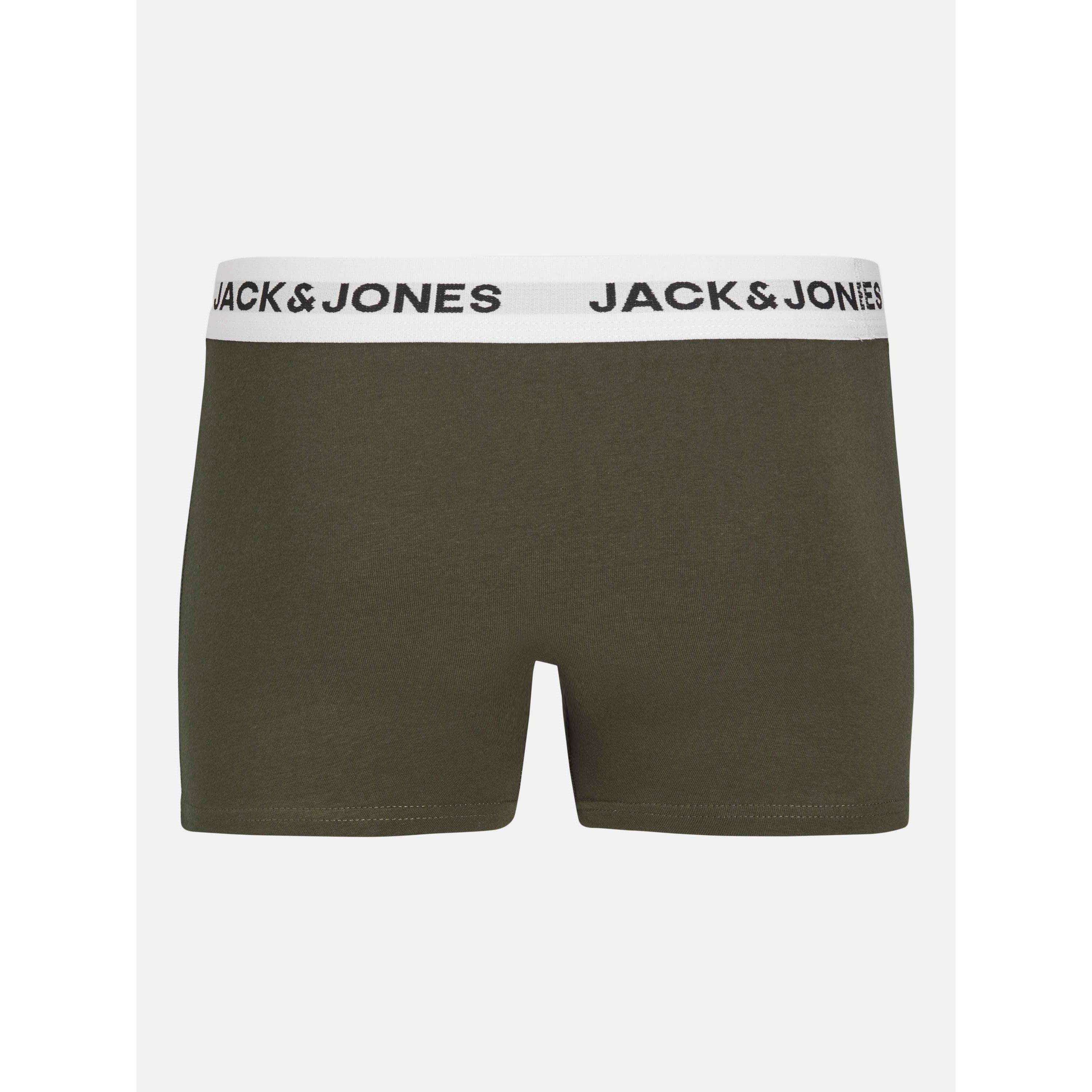 Black - Jack and Jones - White Waistband 5 Pack Boxer Trunks Junior Boys - 3