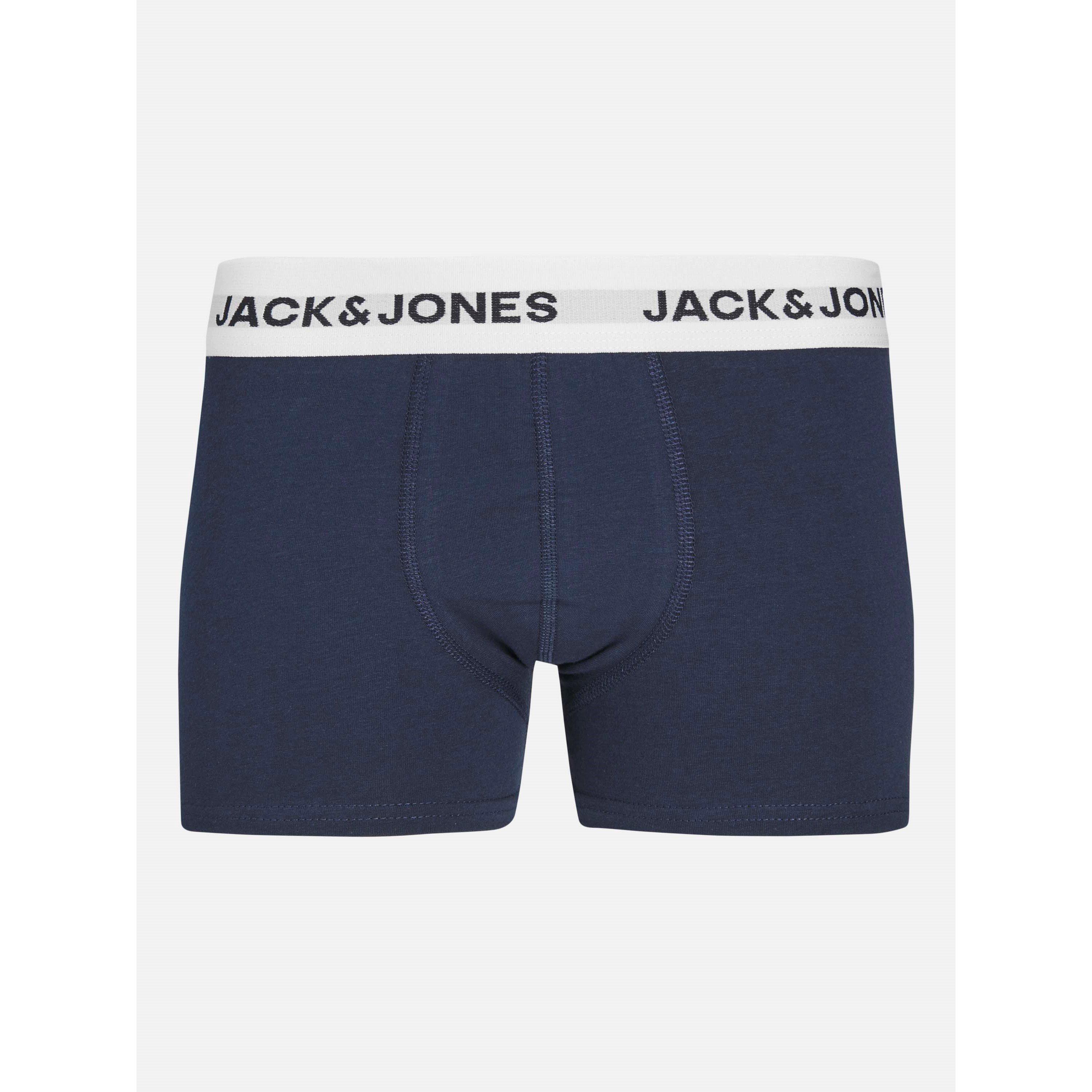 Black - Jack and Jones - White Waistband 5 Pack Boxer Trunks Junior Boys - 7