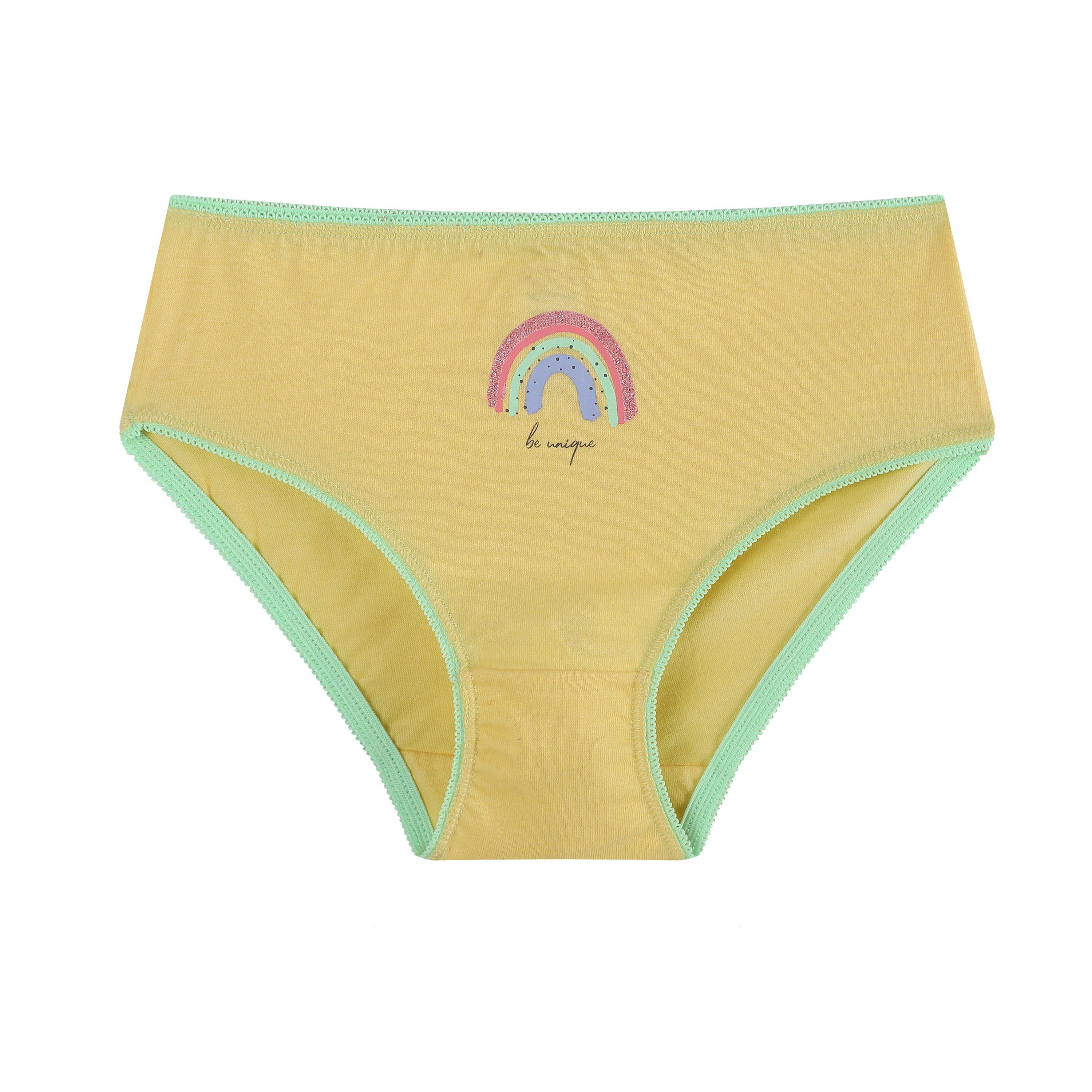 PNK/MNT/WHTE/YE - Be You - Younger Girls 7 Pack Butterfly Briefs - 12