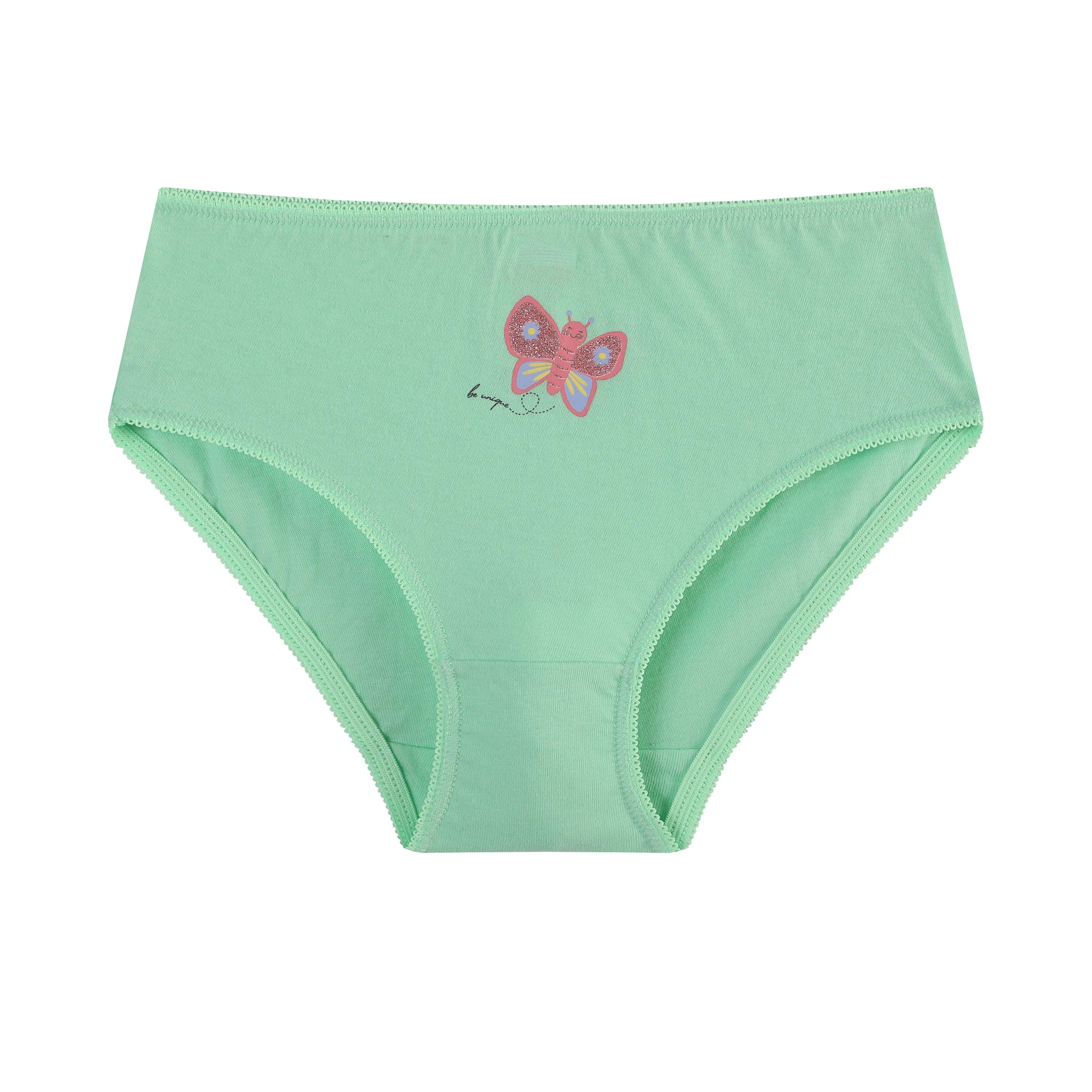 PNK/MNT/WHTE/YE - Be You - Younger Girls 7 Pack Butterfly Briefs - 10
