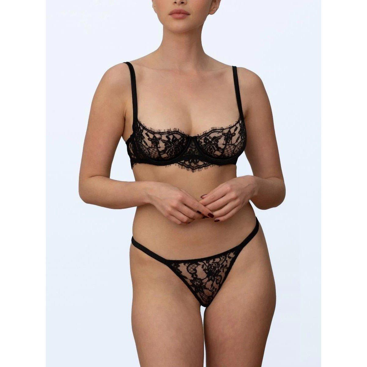 Coco De Mer Women's Balcony Bra - Black - 34B
