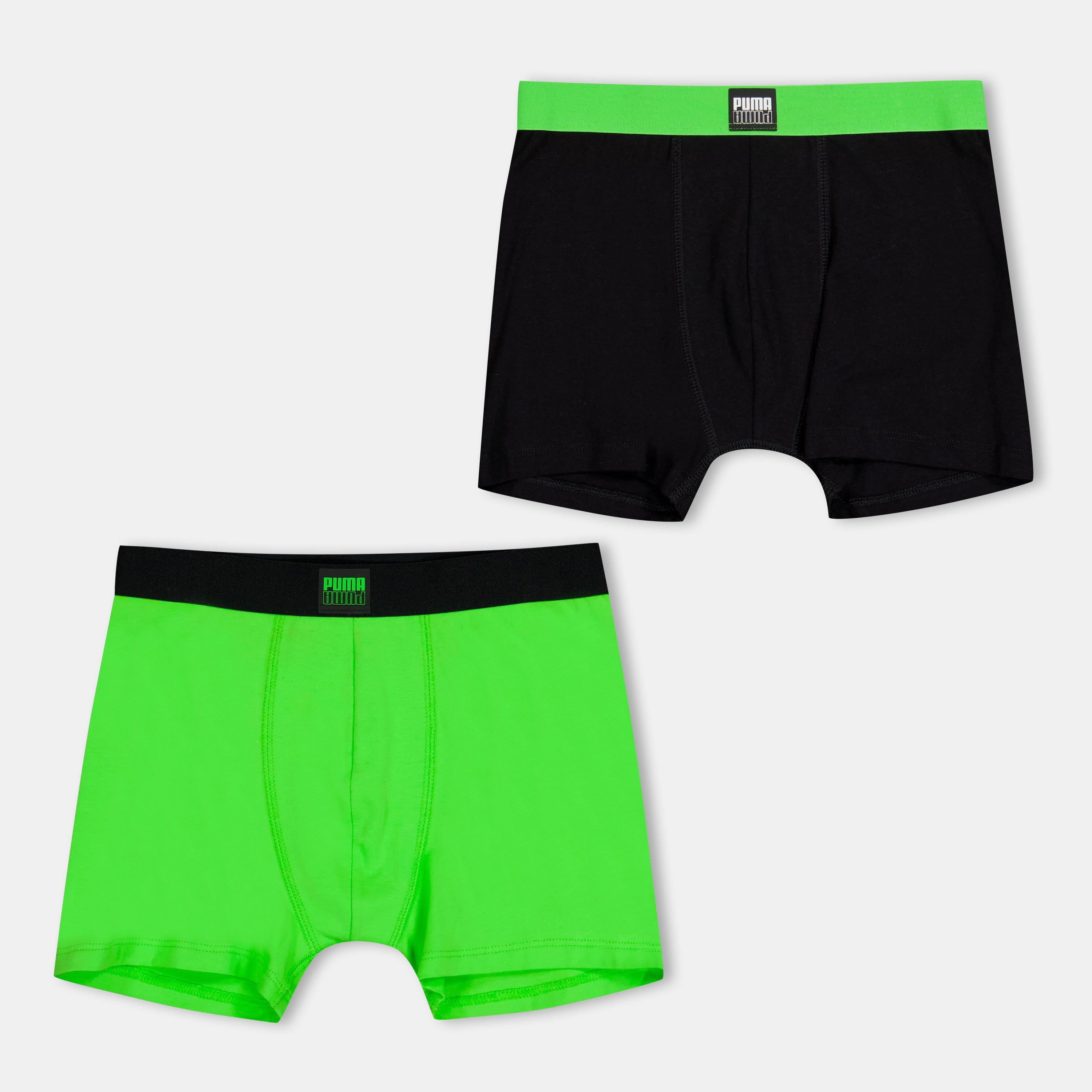 Puma Boys Logo Boxers - Green Combo - 13 (XL)