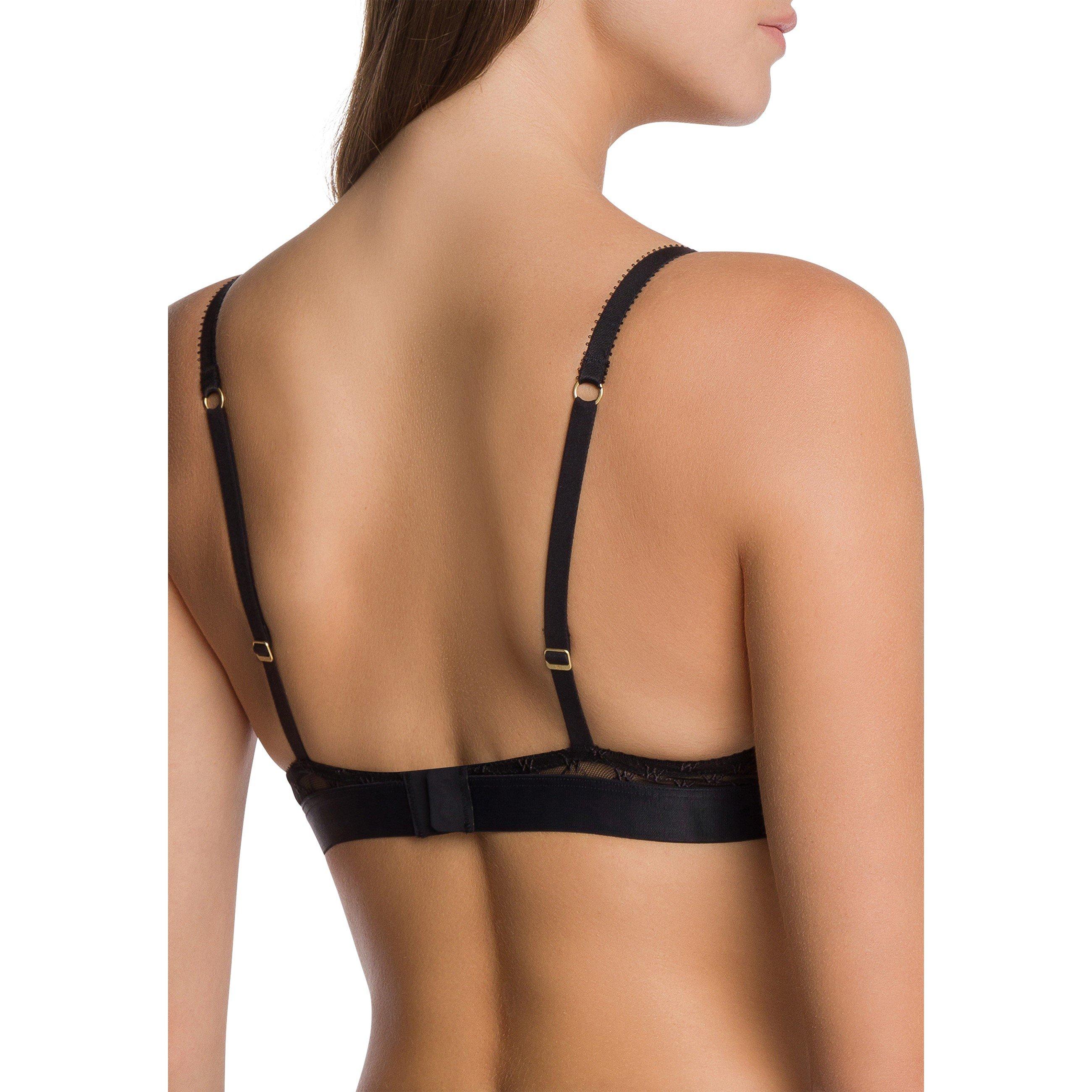 Black - Wolford - Logo Lace Underwire Bra - 4