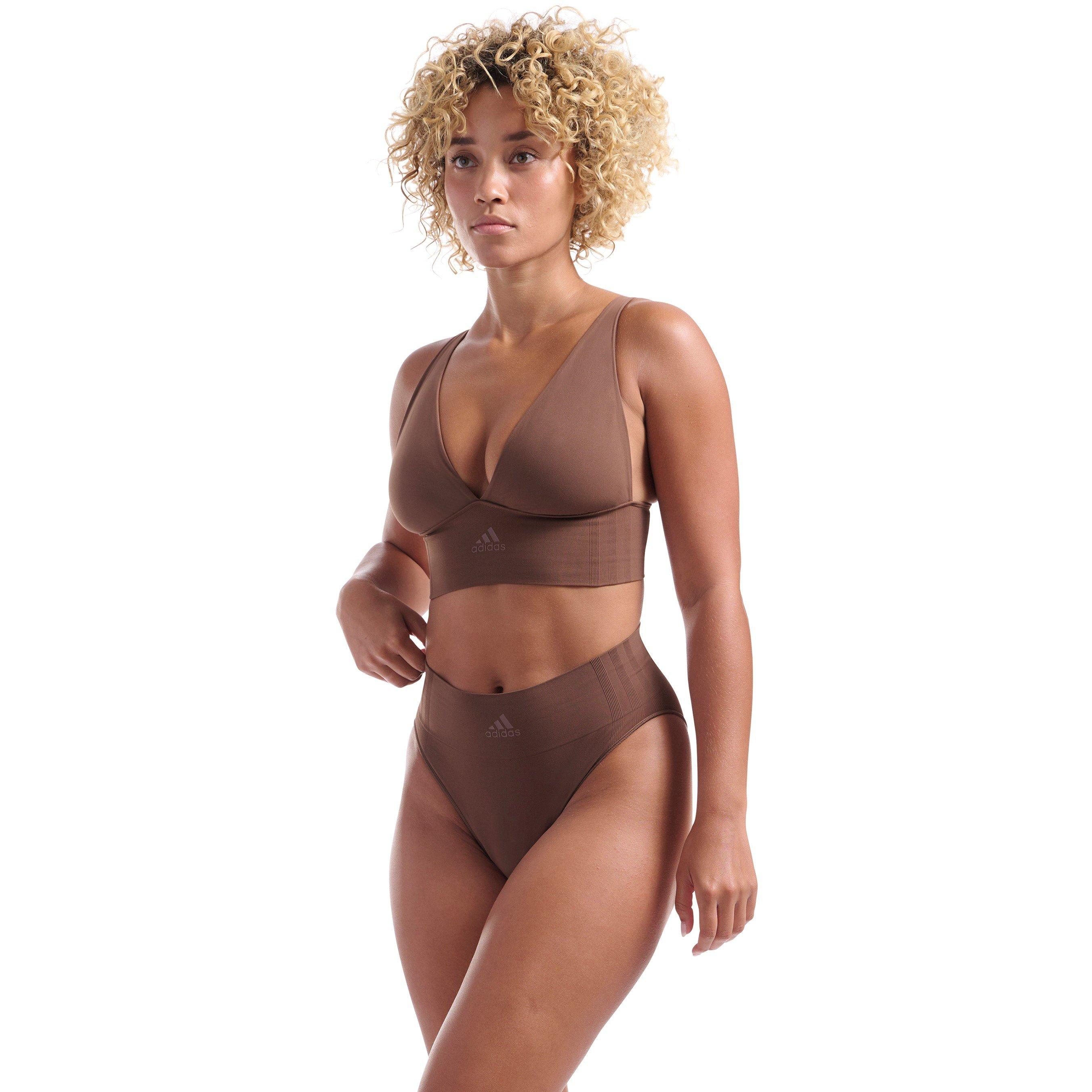 Toasted Mocha - adidas - Active Seamless Micro Stretch High Leg Brief - 2