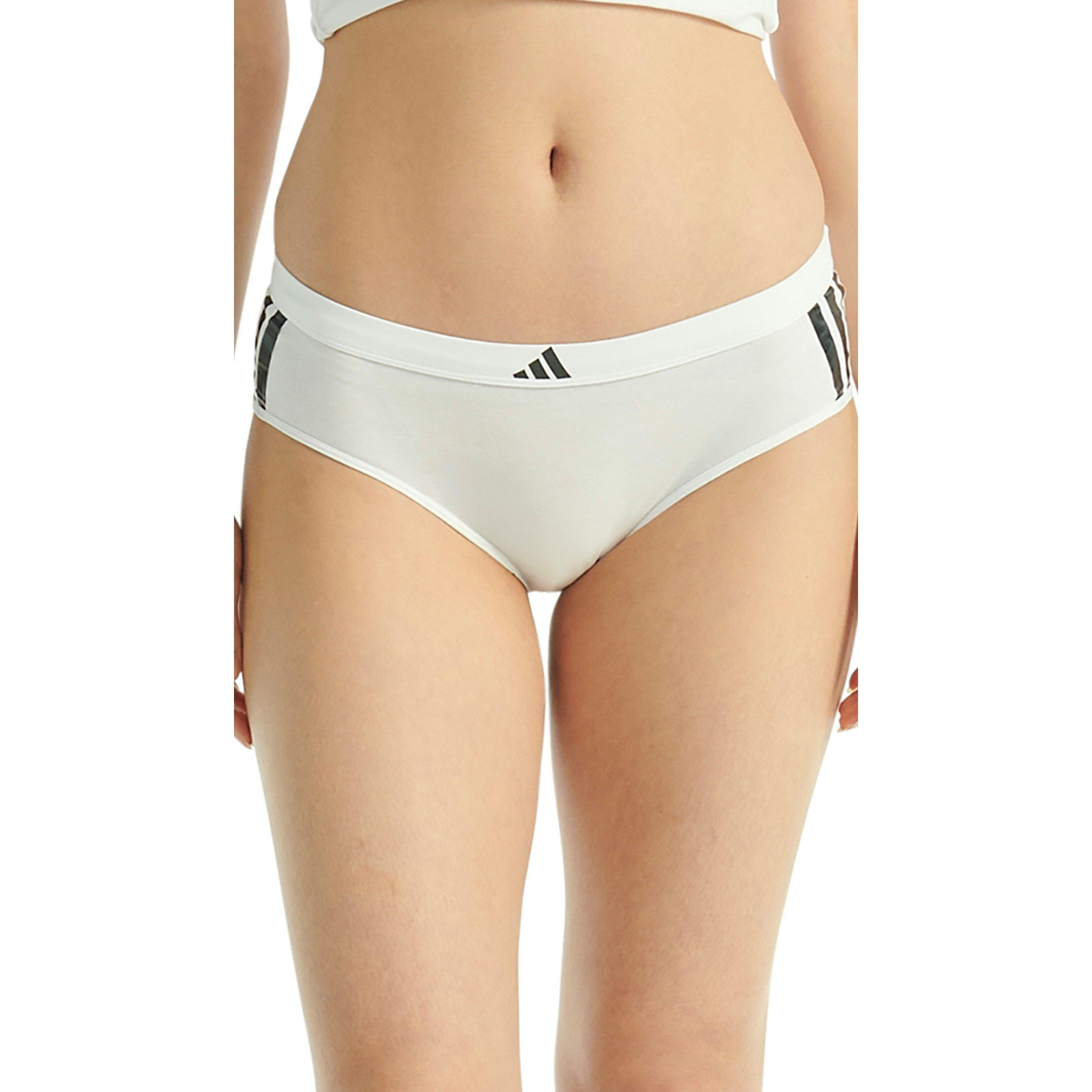 White - adidas - Active Essentials Cotton 3 Stripes Hipster - 3
