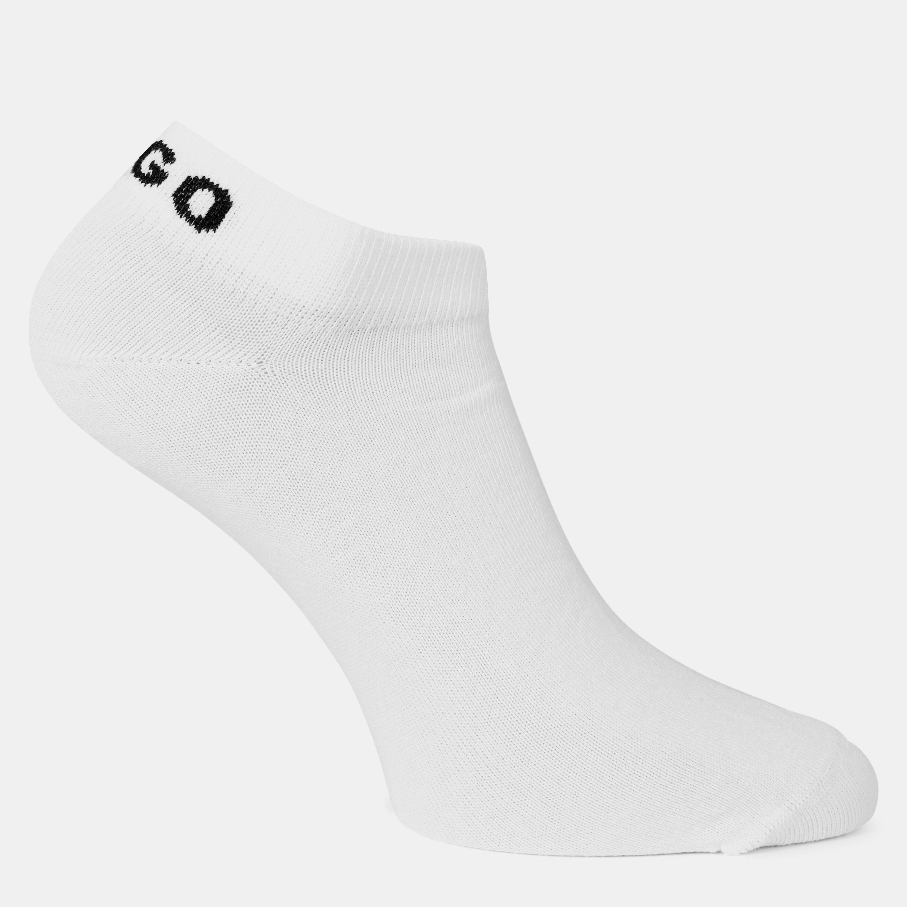 Hugo Women's 3 Pack Cotton Ankle Socks With Logo Detail - White - 39-42