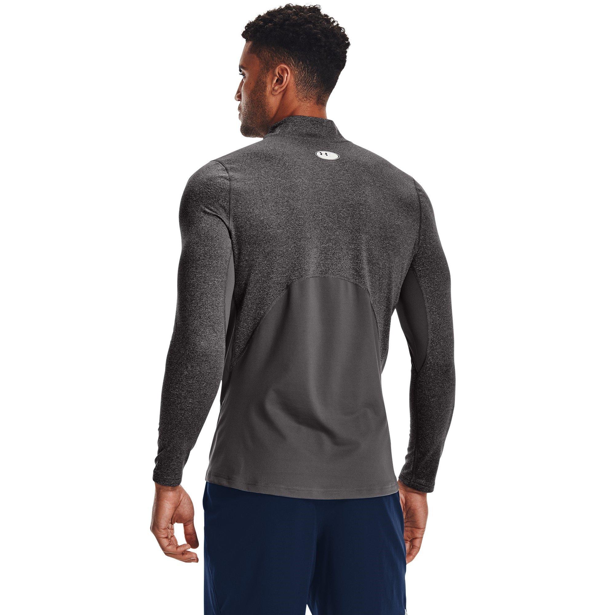 Gray - Under Armour - Fitted Mock Baselayer Top - 4