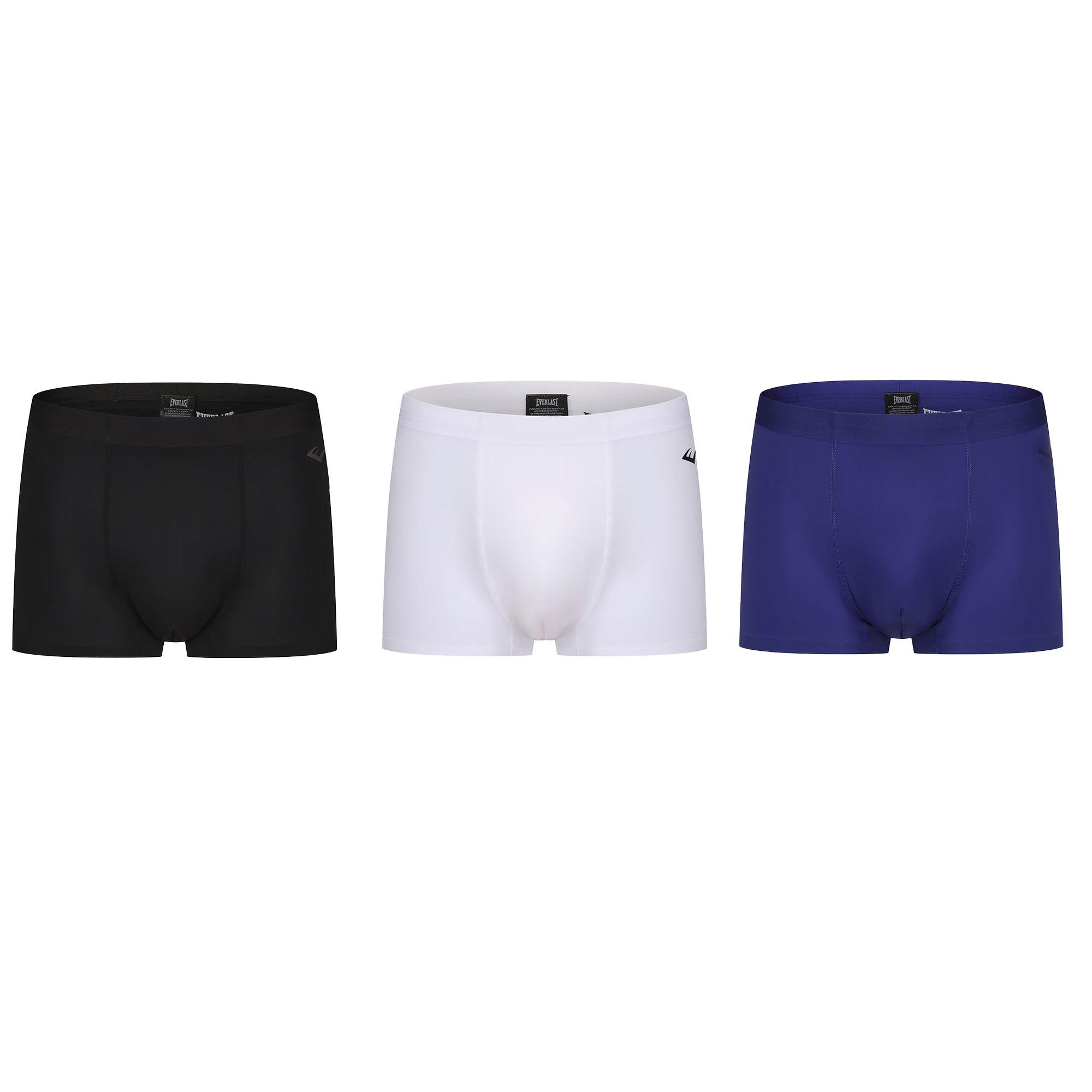Everlast Men's 3Pk Performance Boxers - Black/White/Roy - Large