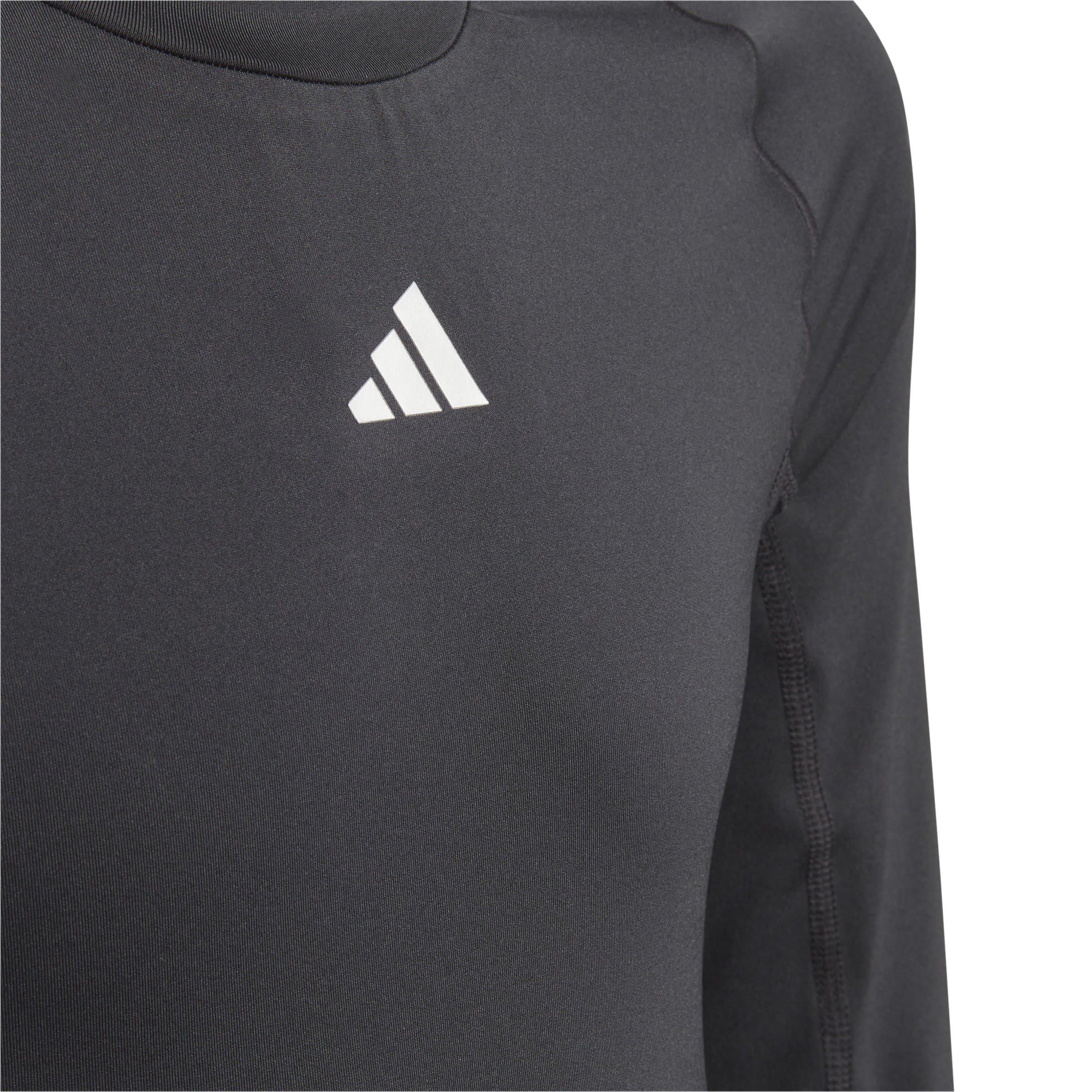 Zwart - adidas - Techfit AEROREADY Long Sleeve Top Juniors - 3