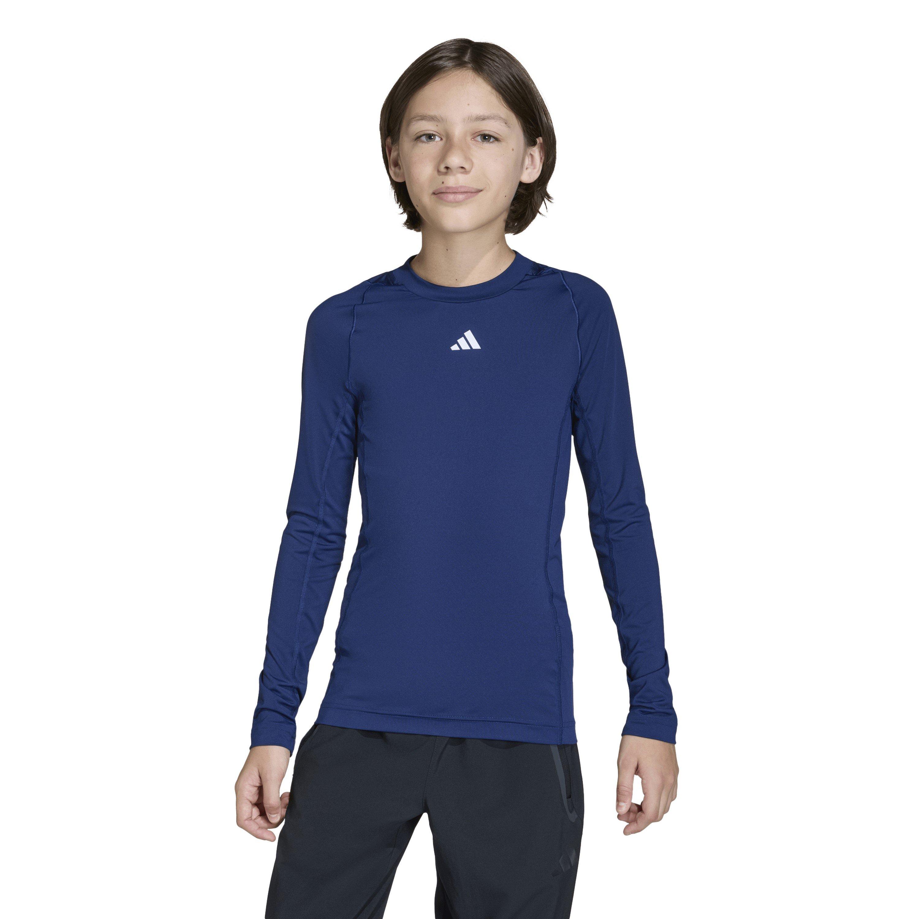 Marineblå - adidas - Techfit AEROREADY Long Sleeve Top Juniors - 2