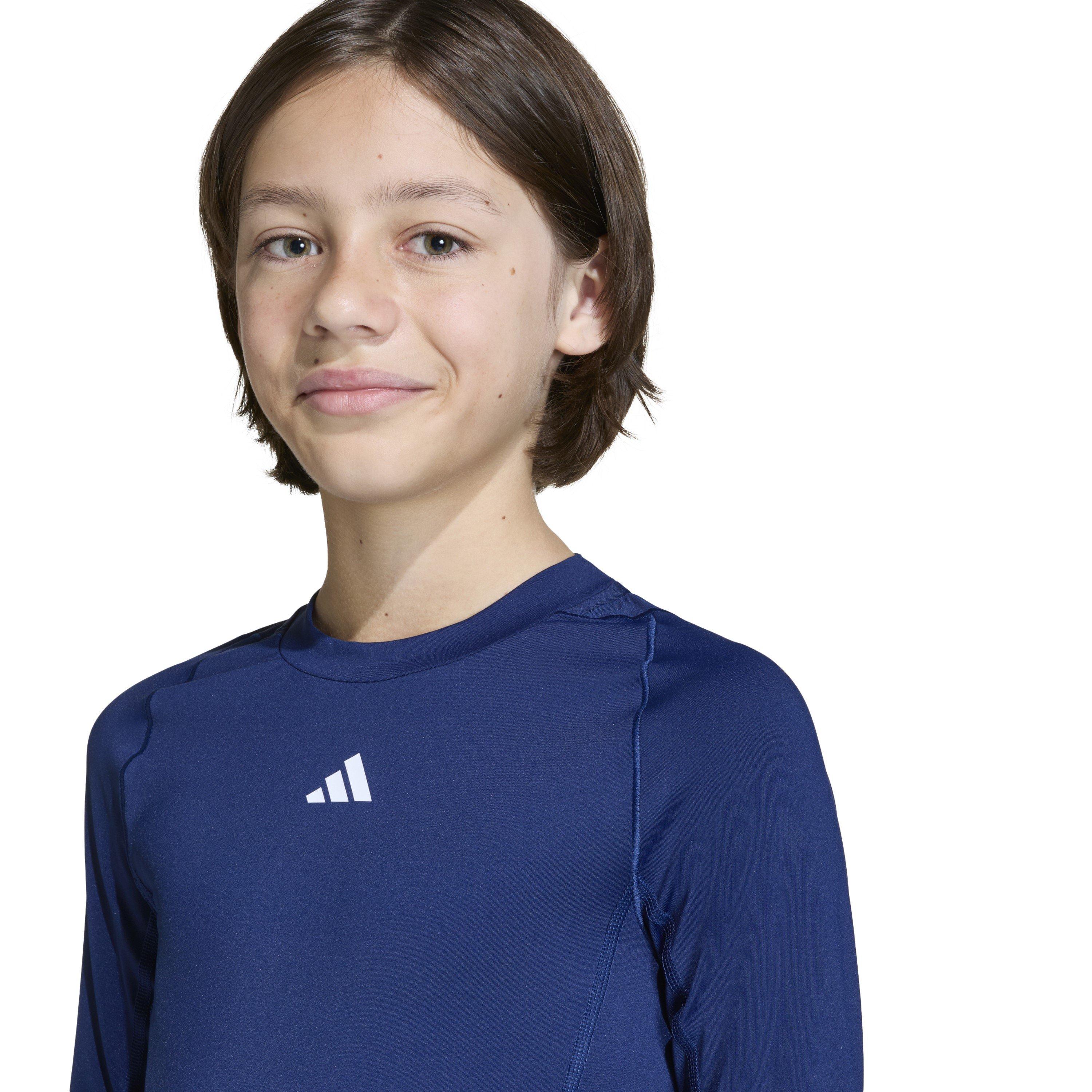Marineblå - adidas - Techfit AEROREADY Long Sleeve Top Juniors - 4