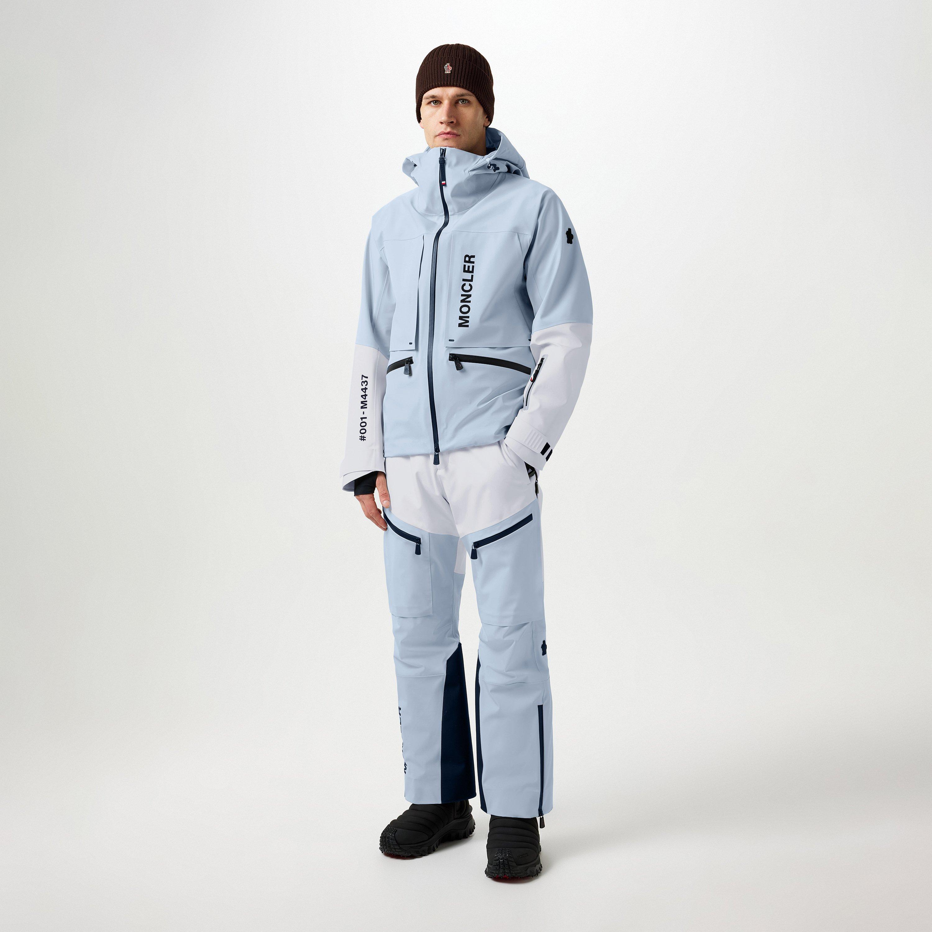 Blue White P50 - Moncler Grenoble - Men's Fussen Hooded Water-Repellent Windproof Full Zip Ski Jacket - 4
