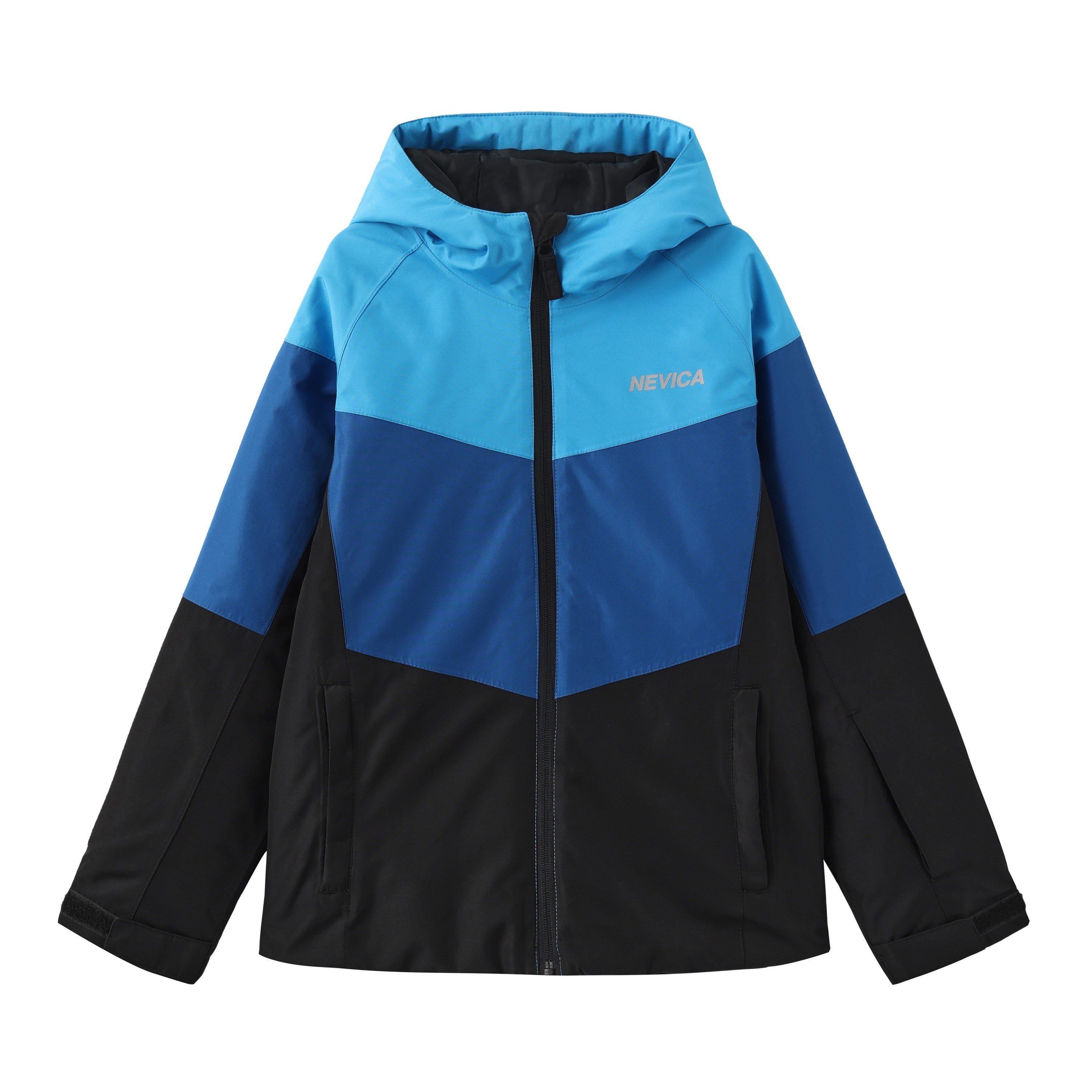 Zwart/Blauw - Nevica - Raise Waterproof Windproof Hooded Ski Jacket - 1