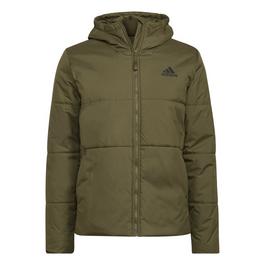 adidas Bsc 3-Stripes Hooded Insulated Jacket Mens Puffer