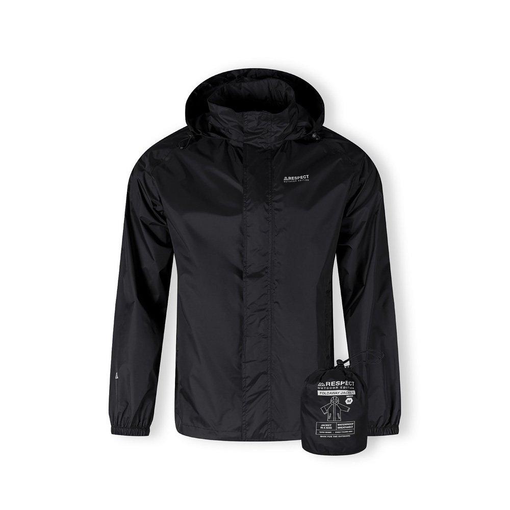 Minoti Men's Packaway Waterproof Jacket With Zip Front Xs 3XL Black - Small