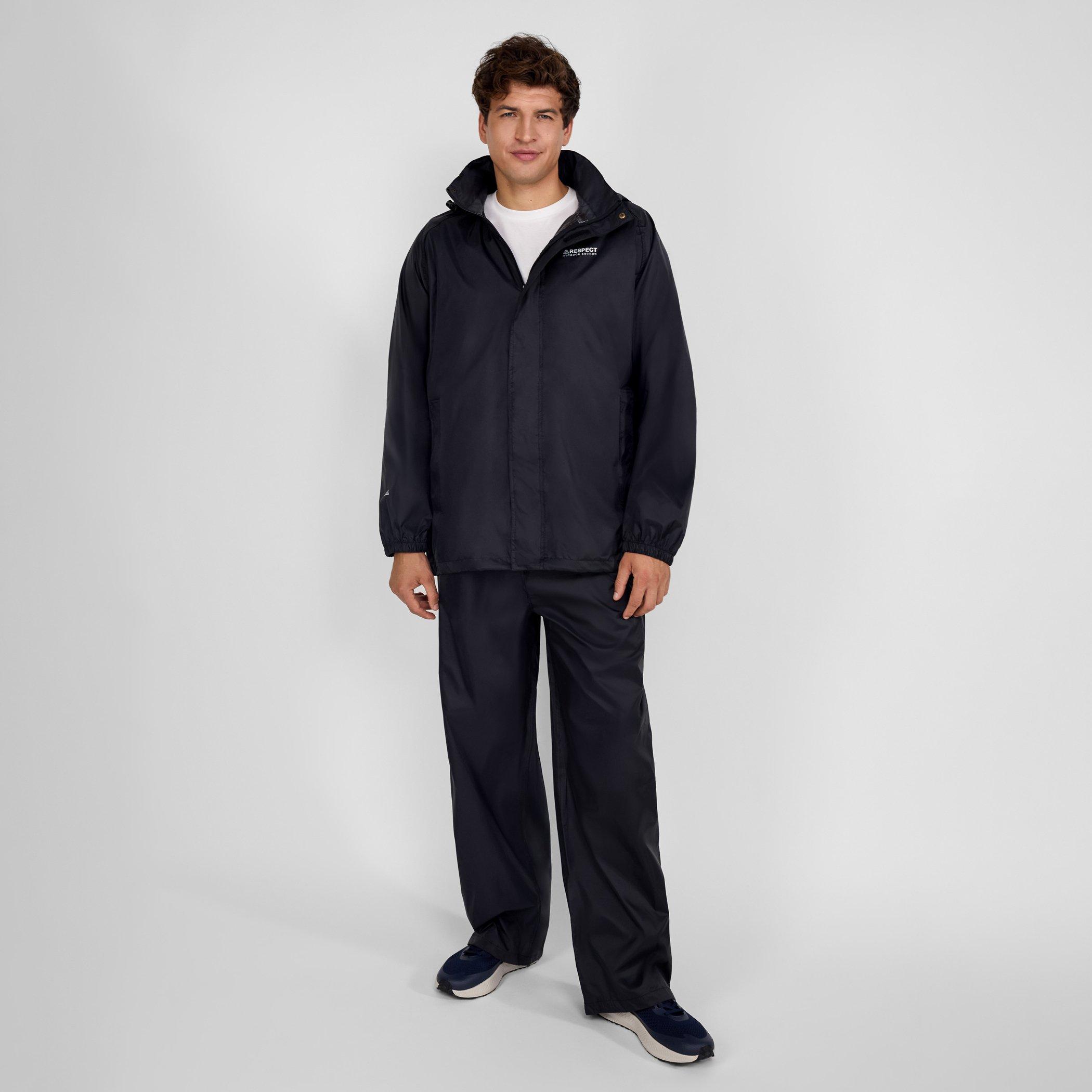 Black - Minoti - Men packaway waterproof jacket with zip front black XS 3XL - 3