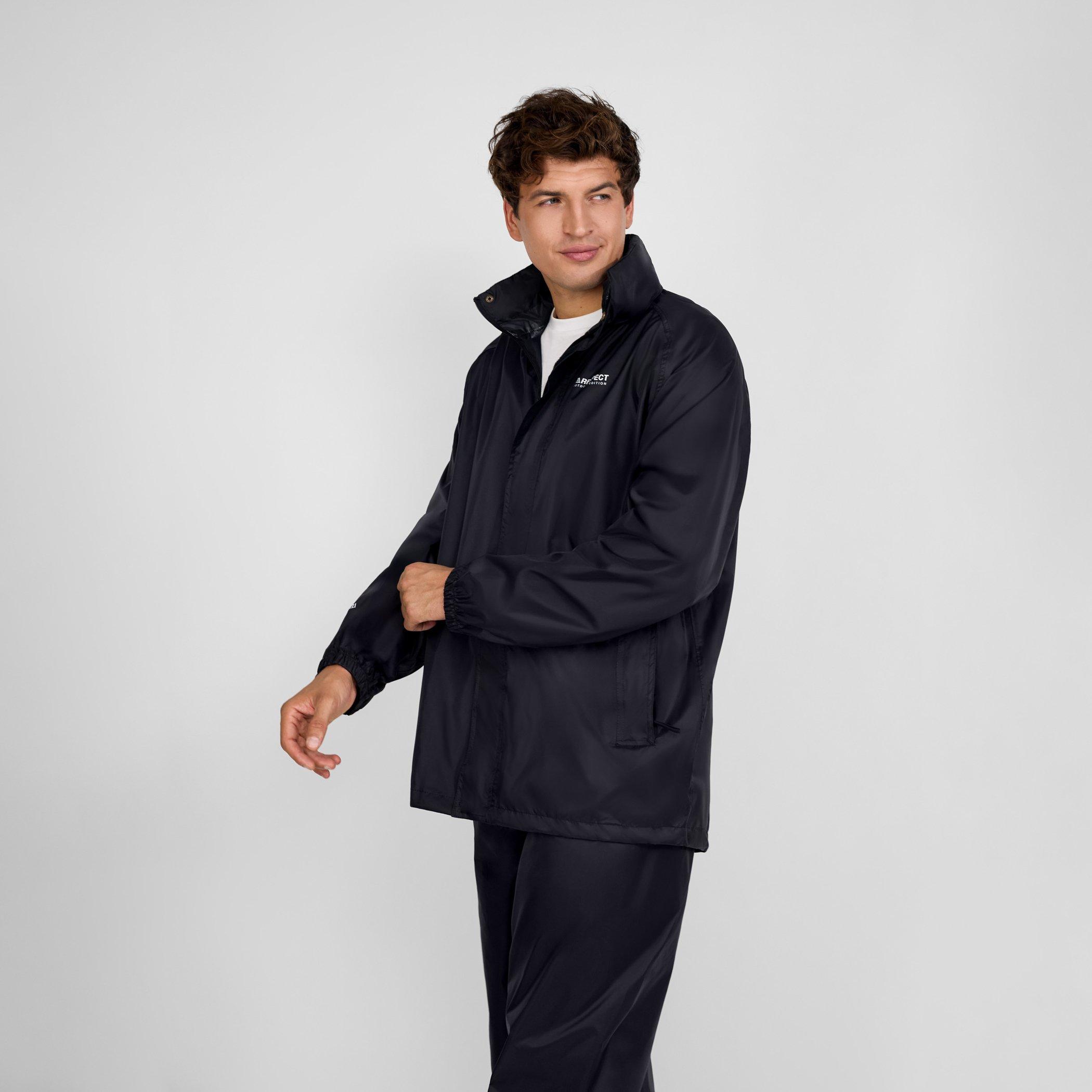 Black - Minoti - Men packaway waterproof jacket with zip front black XS 3XL - 4