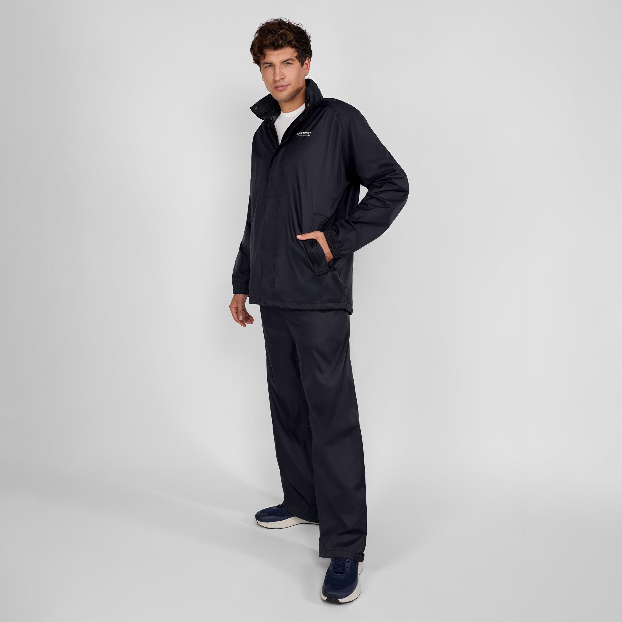 Black - Minoti - Men packaway waterproof jacket with zip front black XS 3XL - 5